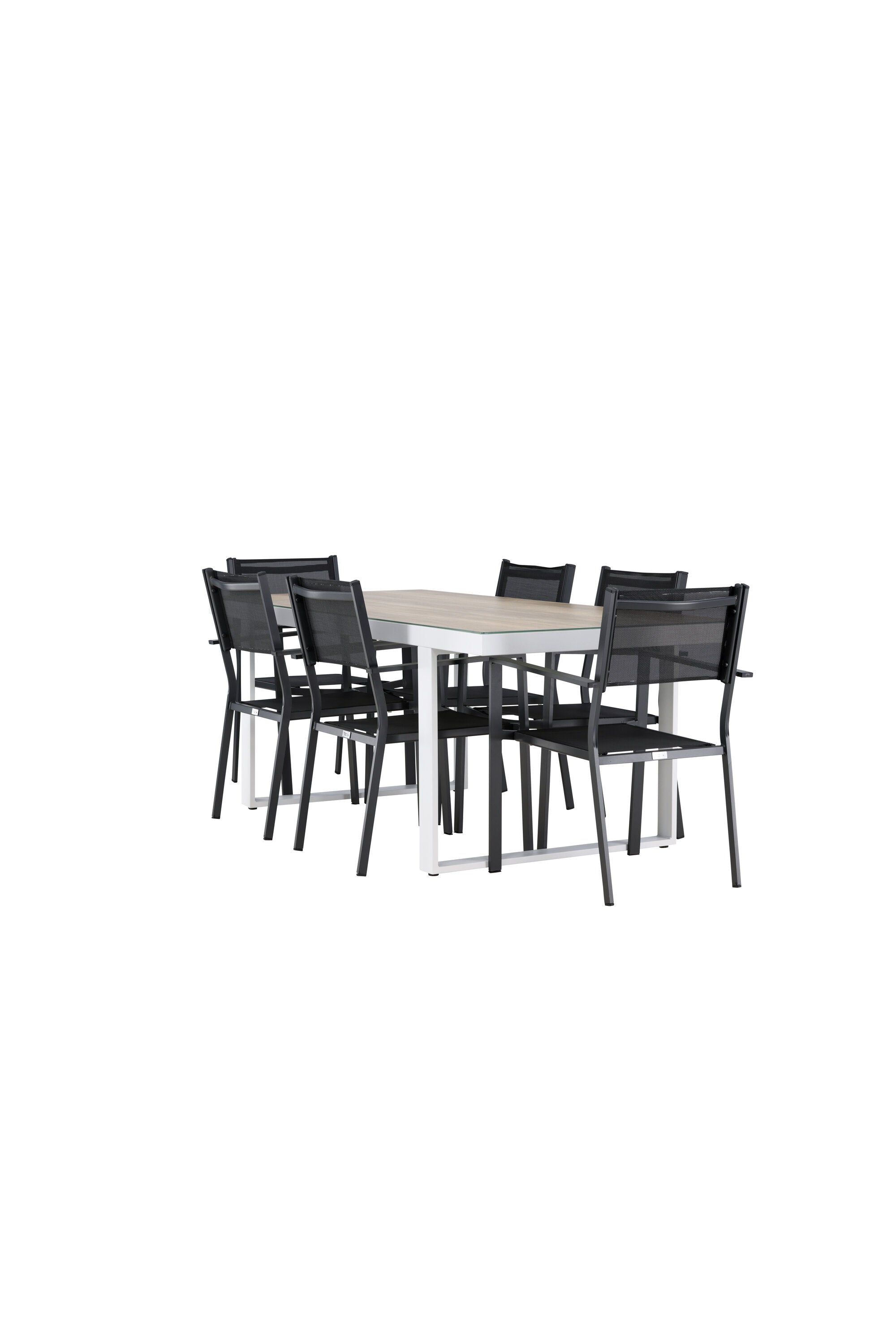 Merlo Gartentisch Set + Copacabana in Weiss / Schwarz präsentiert im Onlineshop von KAQTU Design AG. Gartentischset ist von Venture Home
