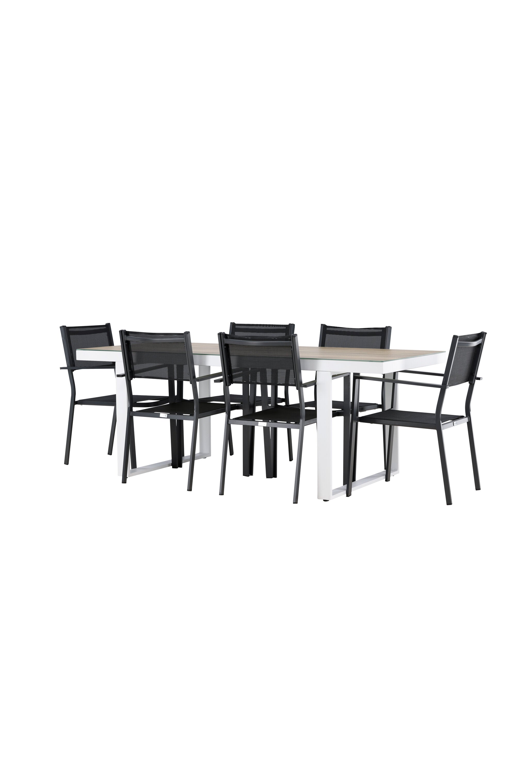 Merlo Gartentisch Set + Copacabana in Weiss / Schwarz präsentiert im Onlineshop von KAQTU Design AG. Gartentischset ist von Venture Home