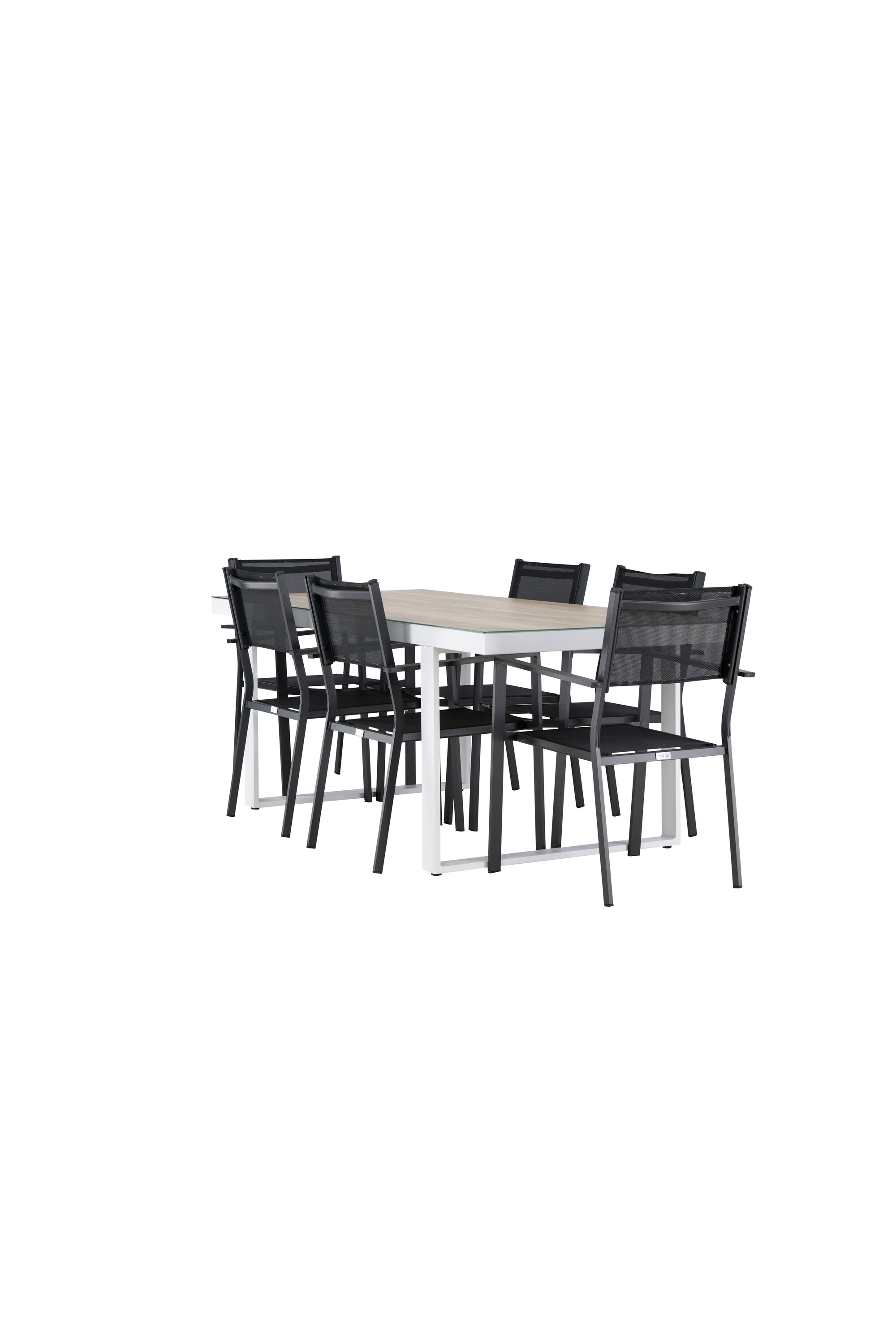 Merlo Gartentisch Set + Copacabana in Weiss / Schwarz präsentiert im Onlineshop von KAQTU Design AG. Gartentischset ist von Venture Home