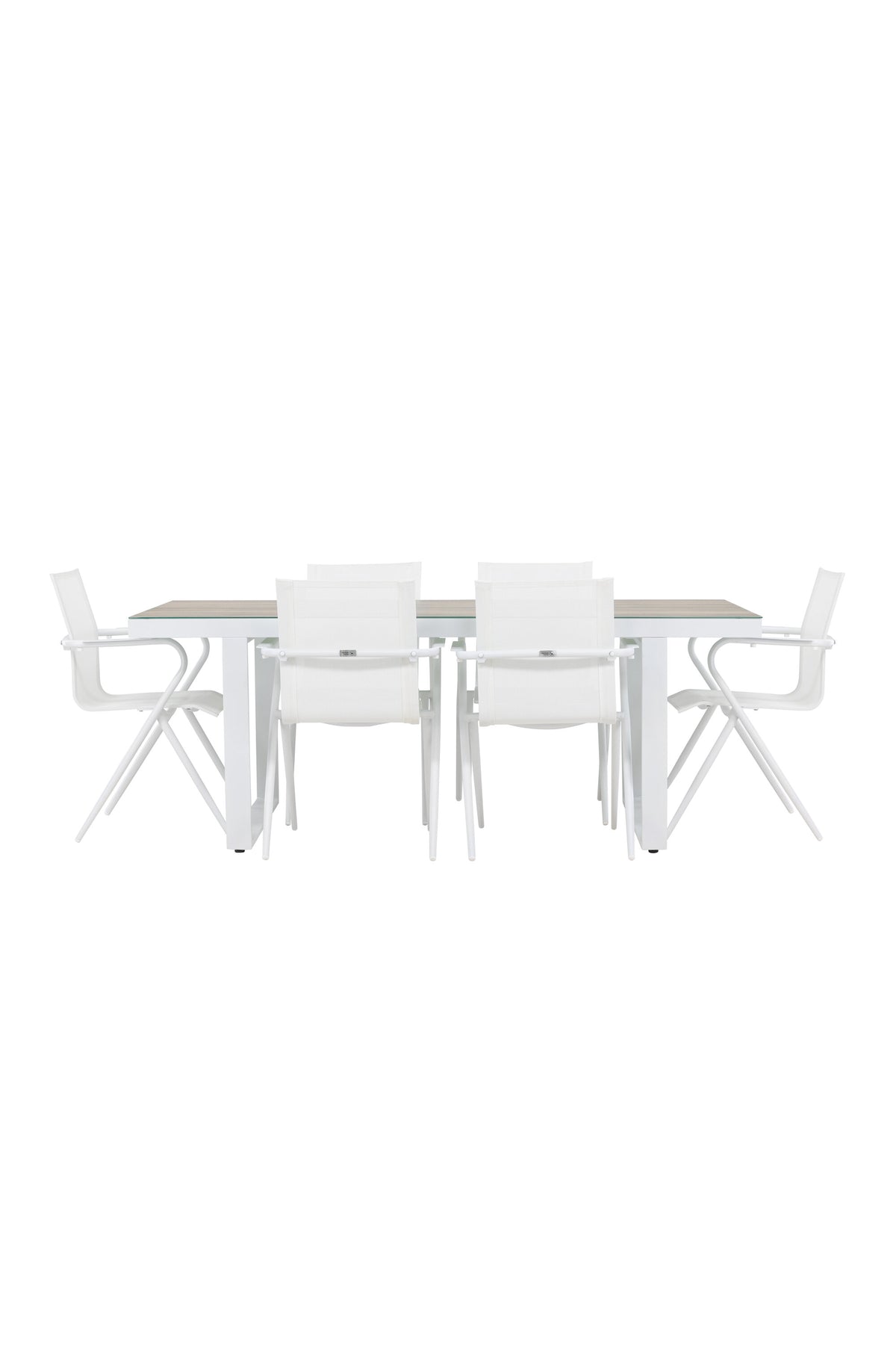 Merlo Gartentisch Set + Alina in Weiss präsentiert im Onlineshop von KAQTU Design AG. Gartentischset ist von Venture Home