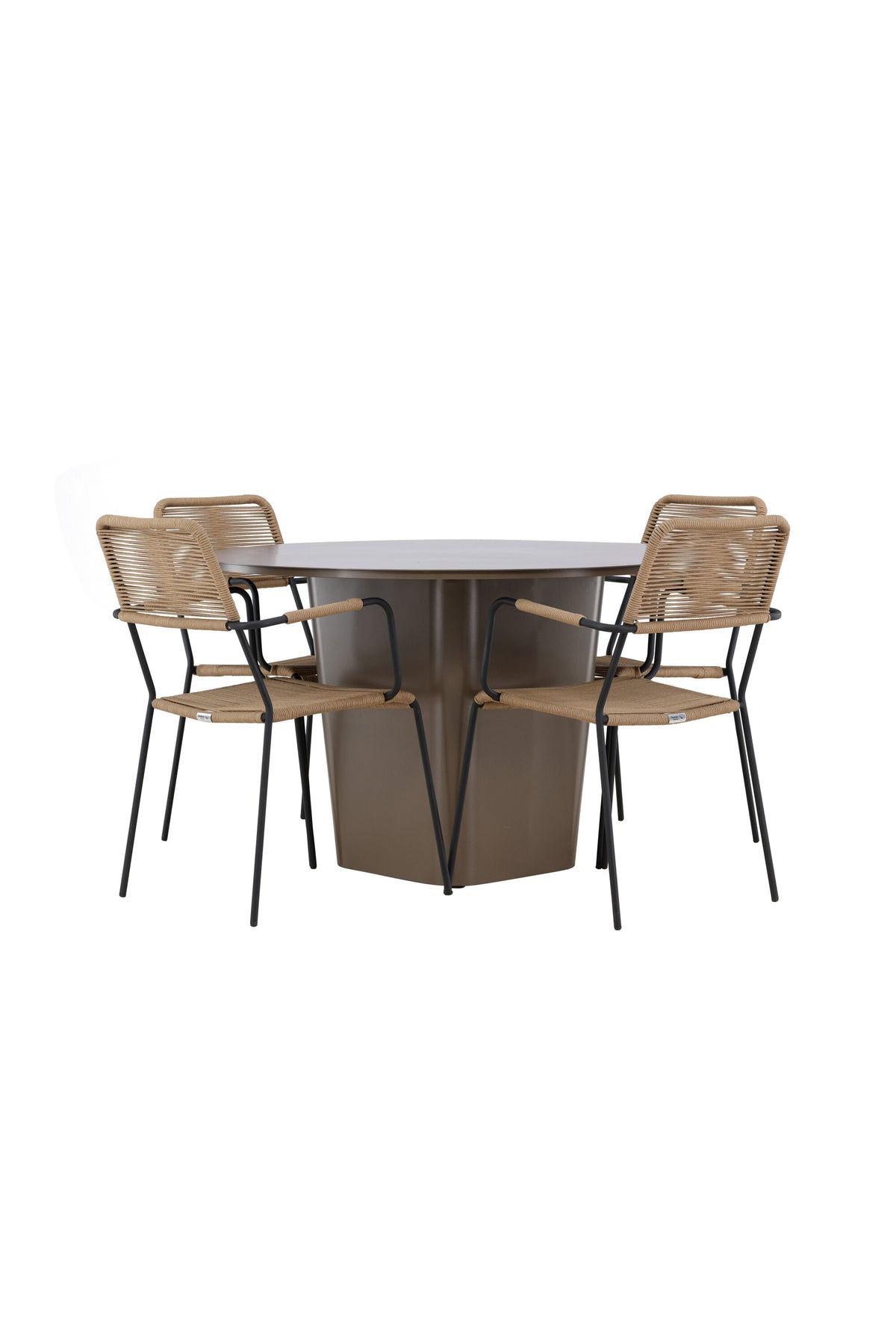 Santa Fe Gartentisch Set Lindos in Braun/Schwarz/Beige präsentiert im Onlineshop von KAQTU Design AG. Gartentischset ist von Venture Home