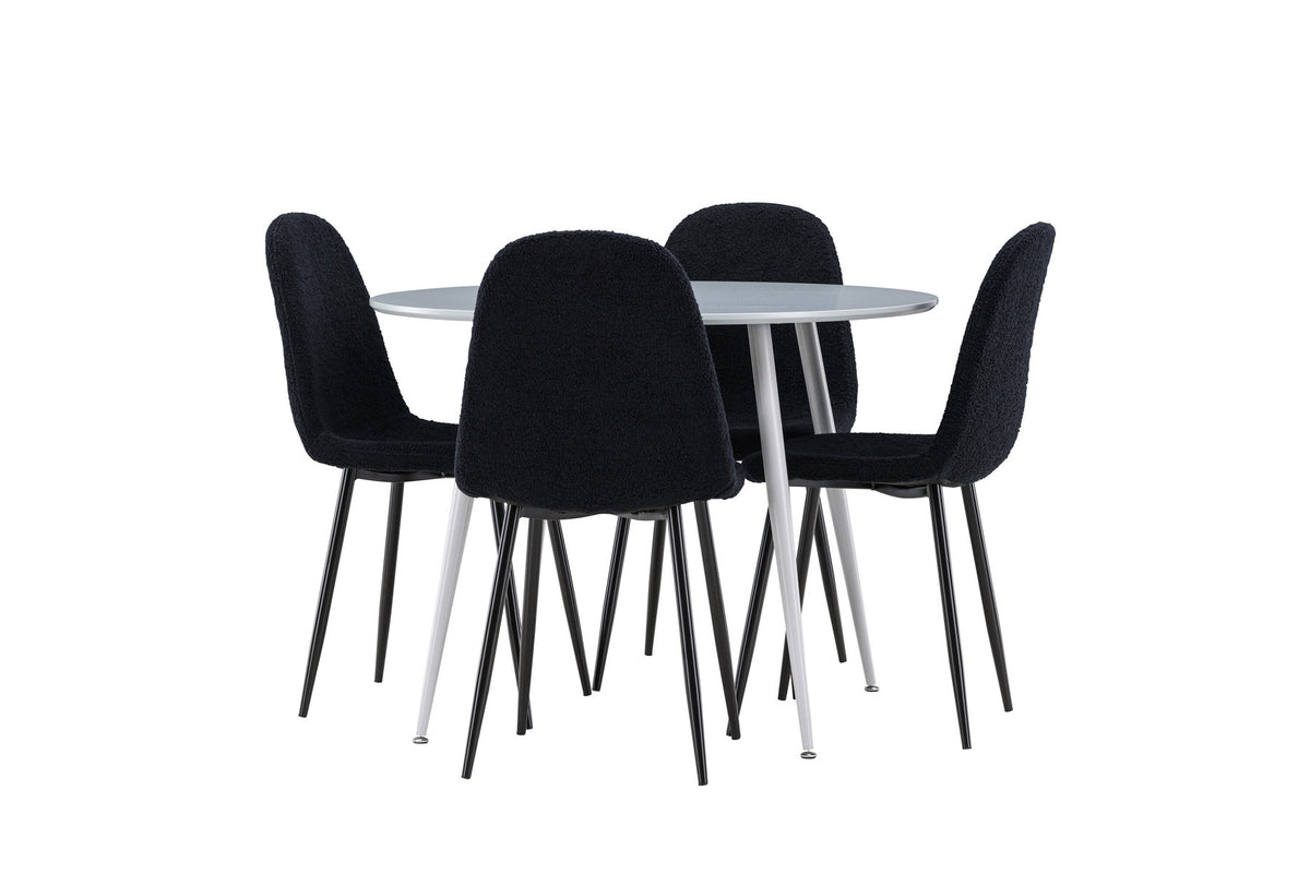 Plaza Esstisch mit Polar Stühlen in Schwarz präsentiert im Onlineshop von KAQTU Design AG. Esszimmerset ist von Venture Home
