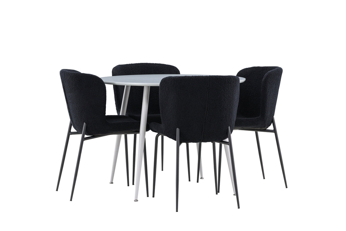 Tisch Plaza für das Essen mit Stühlen Modesto in Schwarz präsentiert im Onlineshop von KAQTU Design AG. Esszimmerset ist von Venture Home