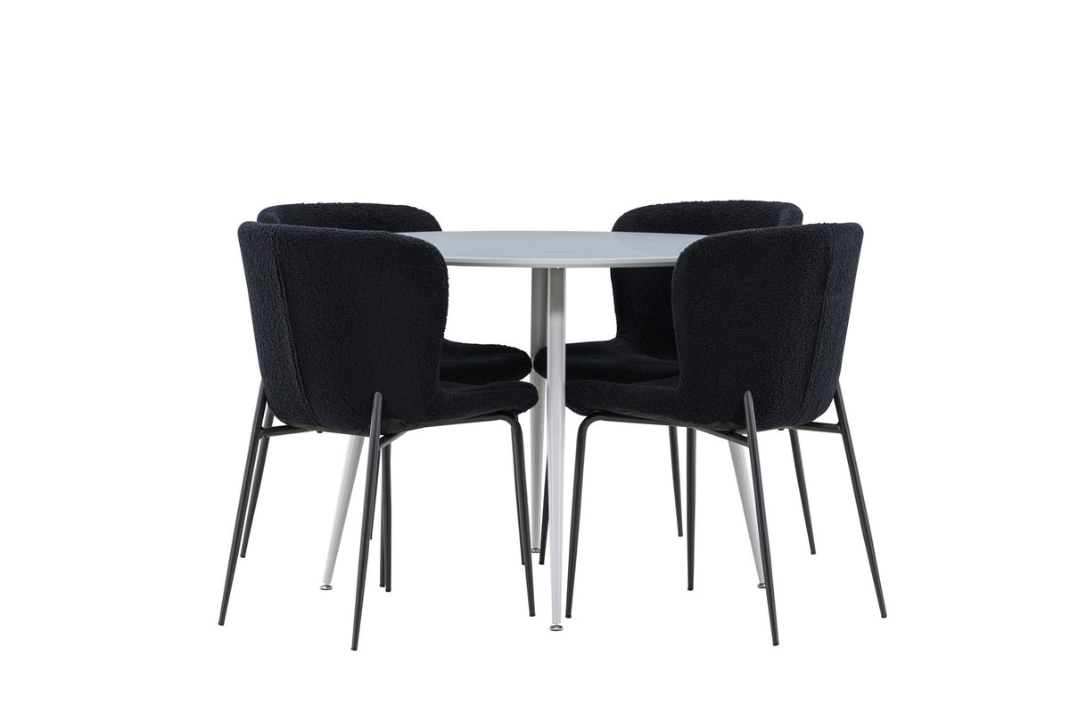 Tisch Plaza für das Essen mit Stühlen Modesto in Schwarz präsentiert im Onlineshop von KAQTU Design AG. Esszimmerset ist von Venture Home