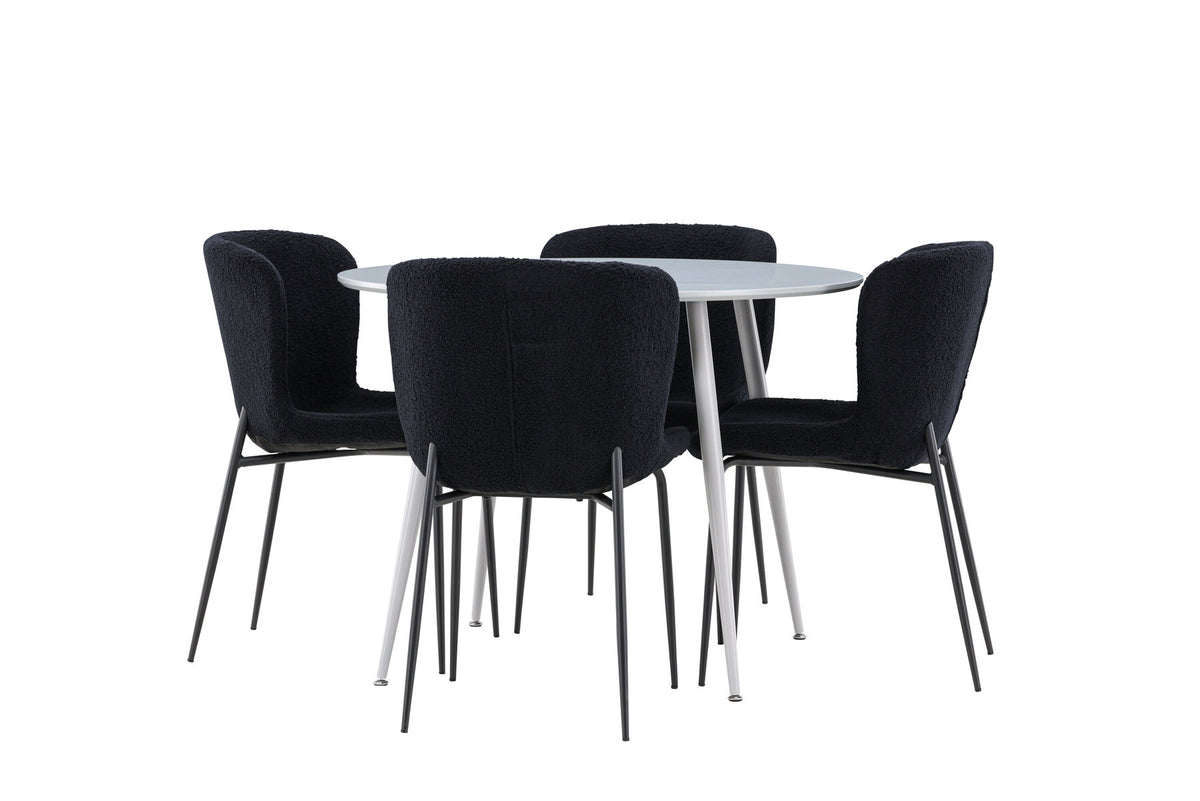 Tisch Plaza für das Essen mit Stühlen Modesto in Schwarz präsentiert im Onlineshop von KAQTU Design AG. Esszimmerset ist von Venture Home