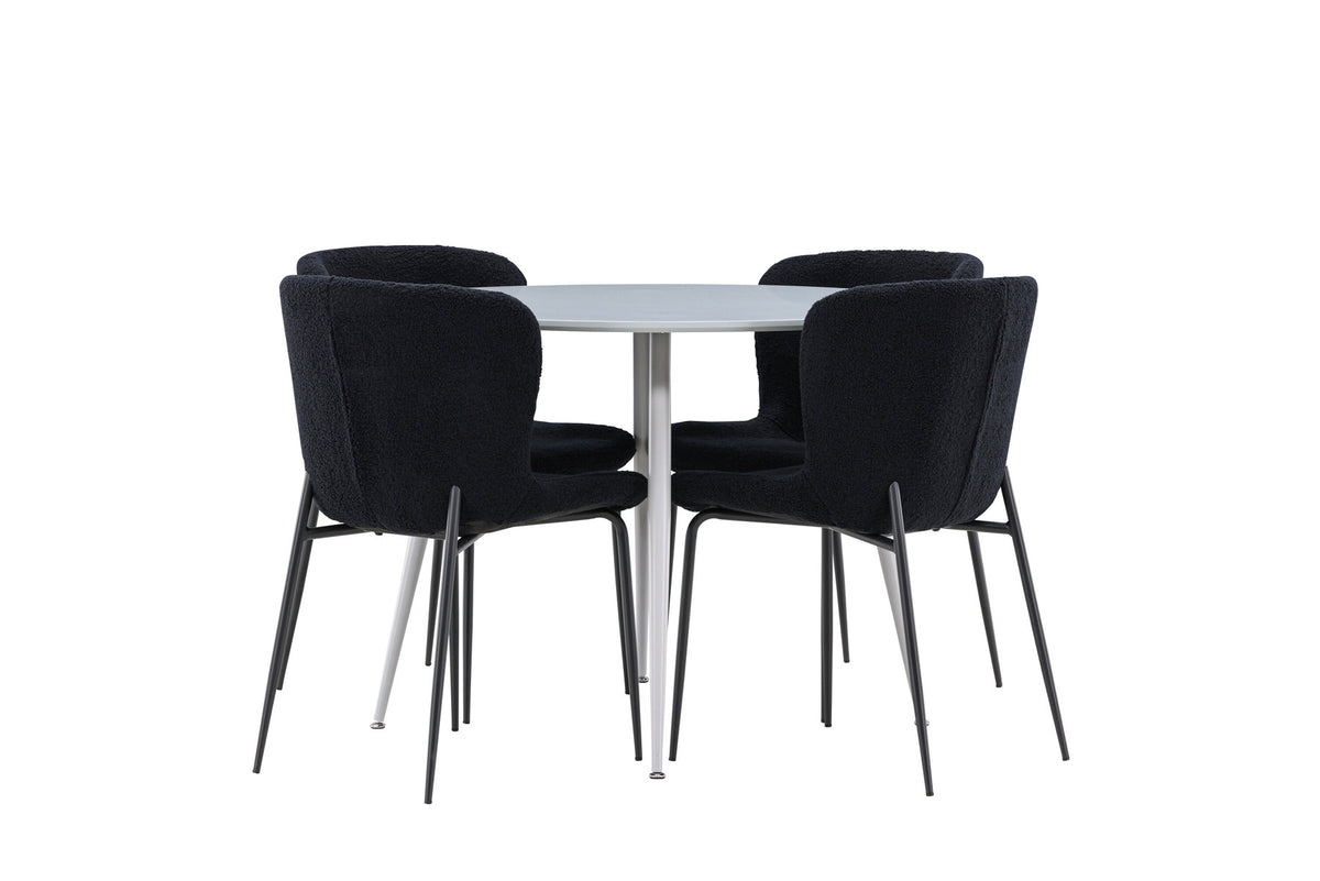 Tisch Plaza für das Essen mit Stühlen Modesto in Schwarz präsentiert im Onlineshop von KAQTU Design AG. Esszimmerset ist von Venture Home