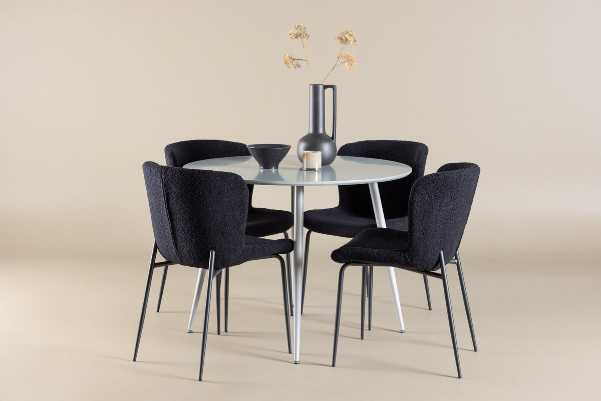 Tisch Plaza für das Essen mit Stühlen Modesto in Schwarz präsentiert im Onlineshop von KAQTU Design AG. Esszimmerset ist von Venture Home