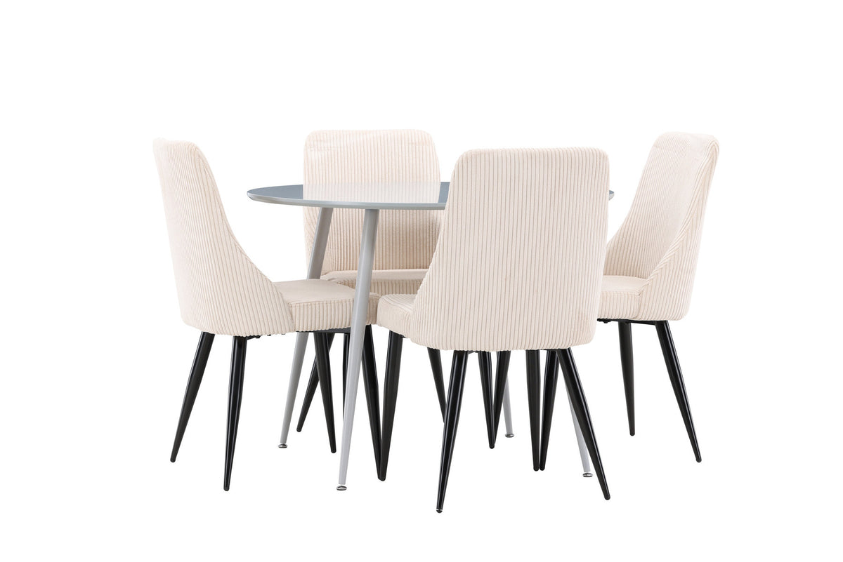 Esstisch Plaza mit Stühlen Leone in Beige präsentiert im Onlineshop von KAQTU Design AG. Esszimmerset ist von Venture Home