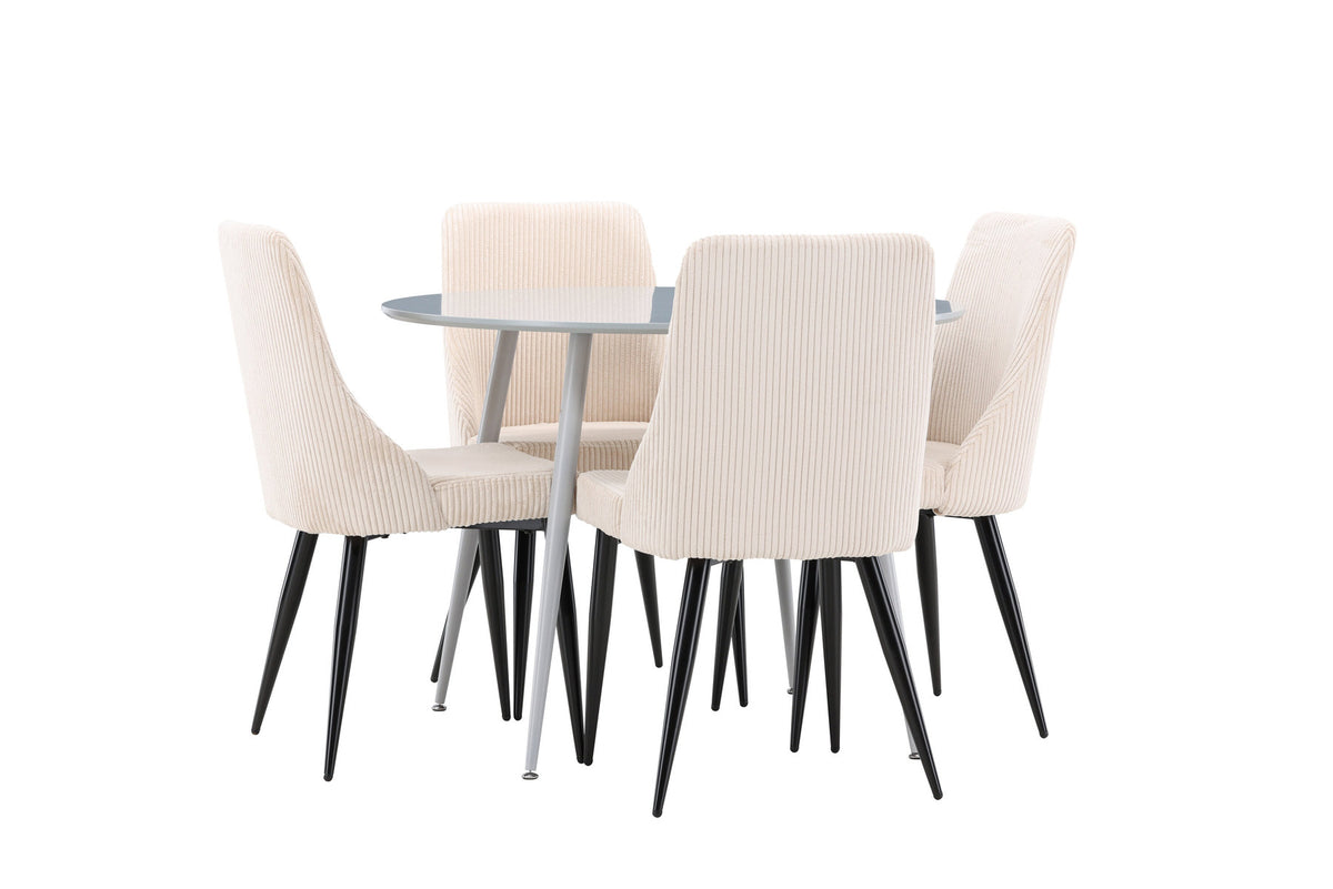 Esstisch Plaza mit Stühlen Leone in Beige präsentiert im Onlineshop von KAQTU Design AG. Esszimmerset ist von Venture Home