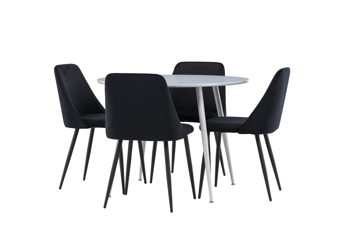 Plaza Esstisch mit Night Stühlen in Schwarz präsentiert im Onlineshop von KAQTU Design AG. Esszimmerset ist von Venture Home