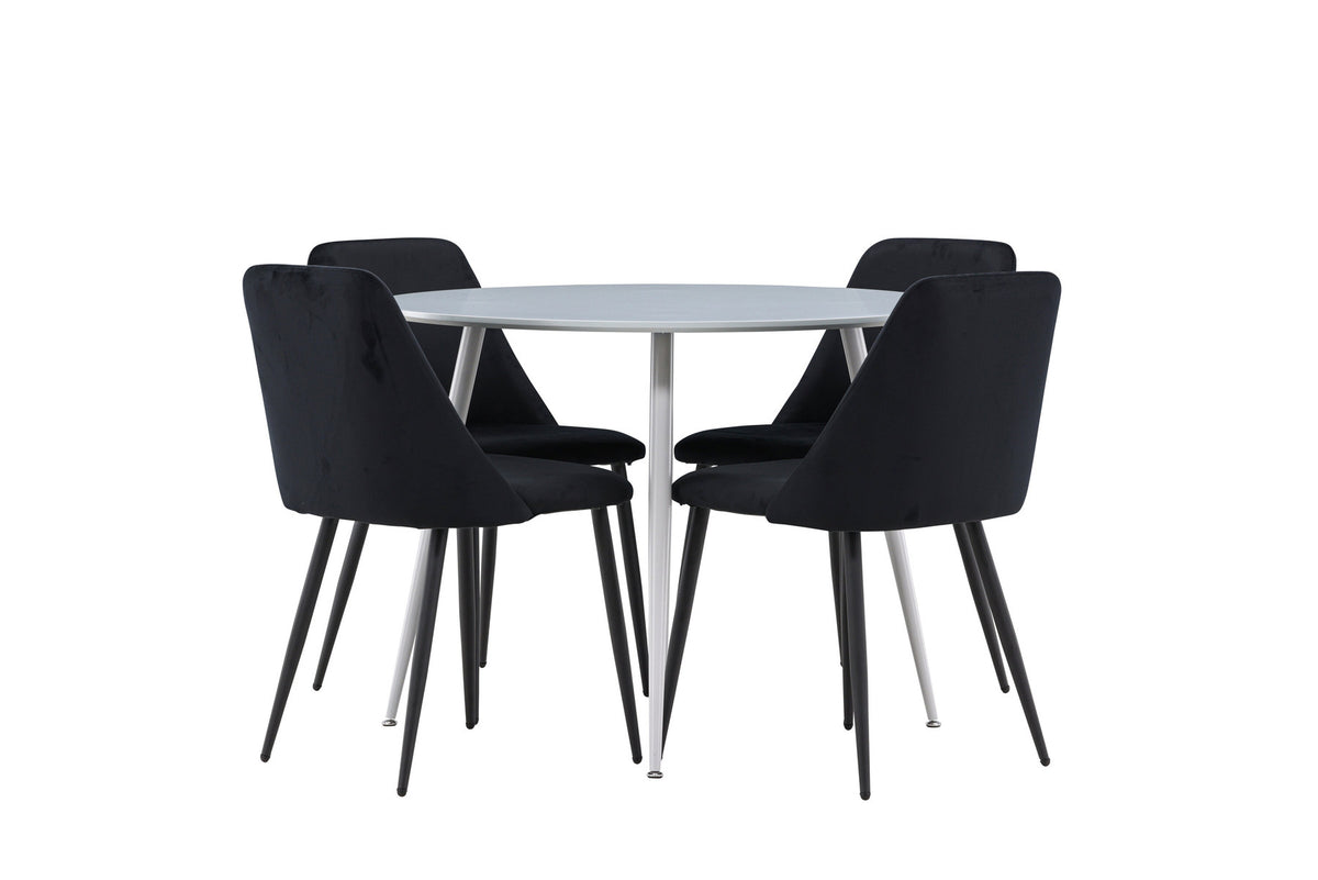 Plaza Esstisch mit Night Stühlen in Schwarz präsentiert im Onlineshop von KAQTU Design AG. Esszimmerset ist von Venture Home
