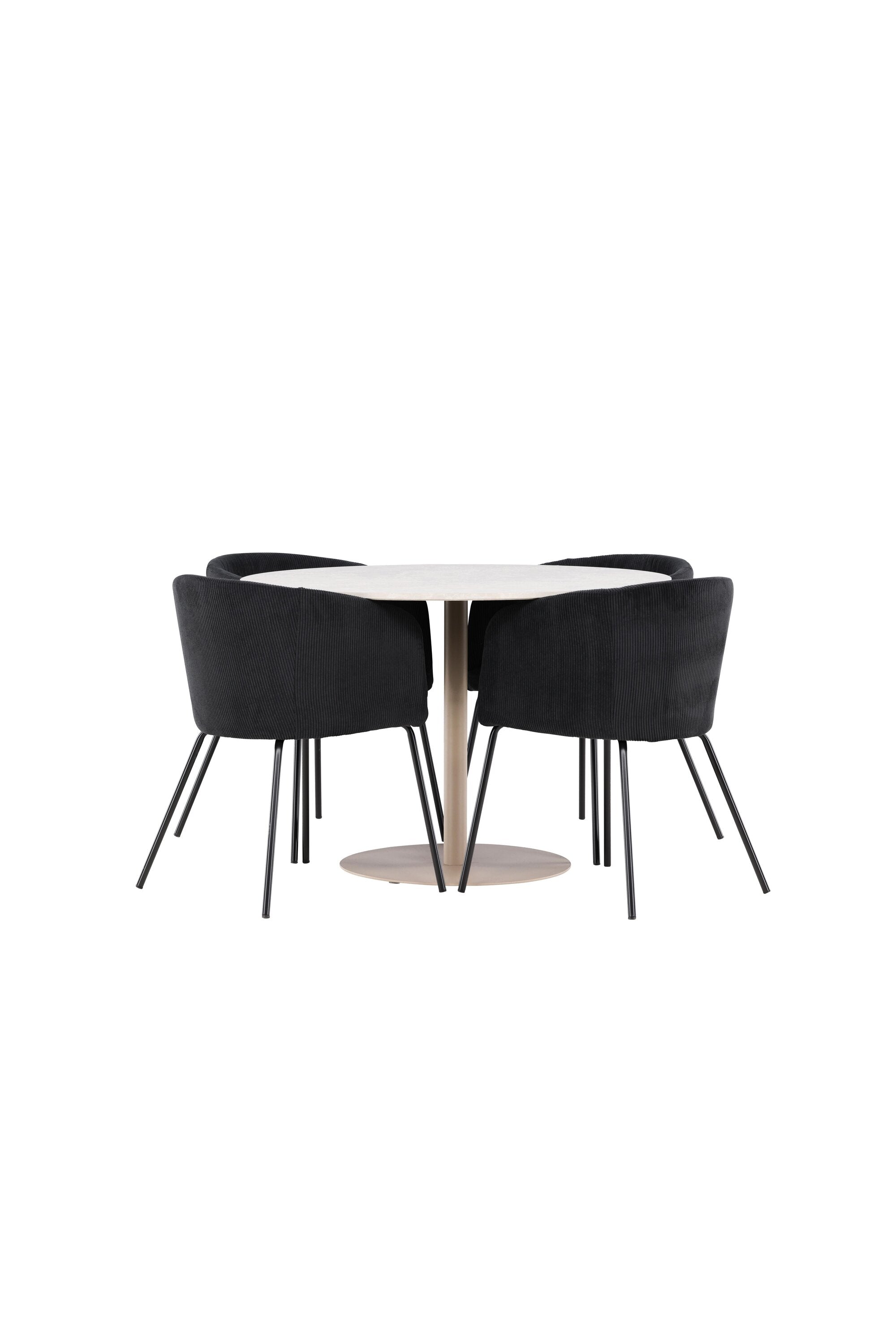 Lycke Esstisch mit Berit Stühlen in präsentiert im Onlineshop von KAQTU Design AG. Bartischset ist von Venture Home