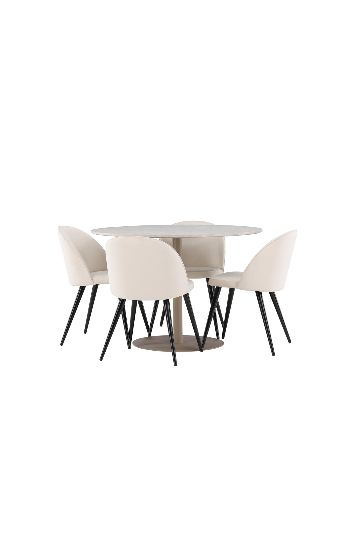 Lycke Esstisch mit Velvet Stühlen in präsentiert im Onlineshop von KAQTU Design AG. Bartischset ist von Venture Home
