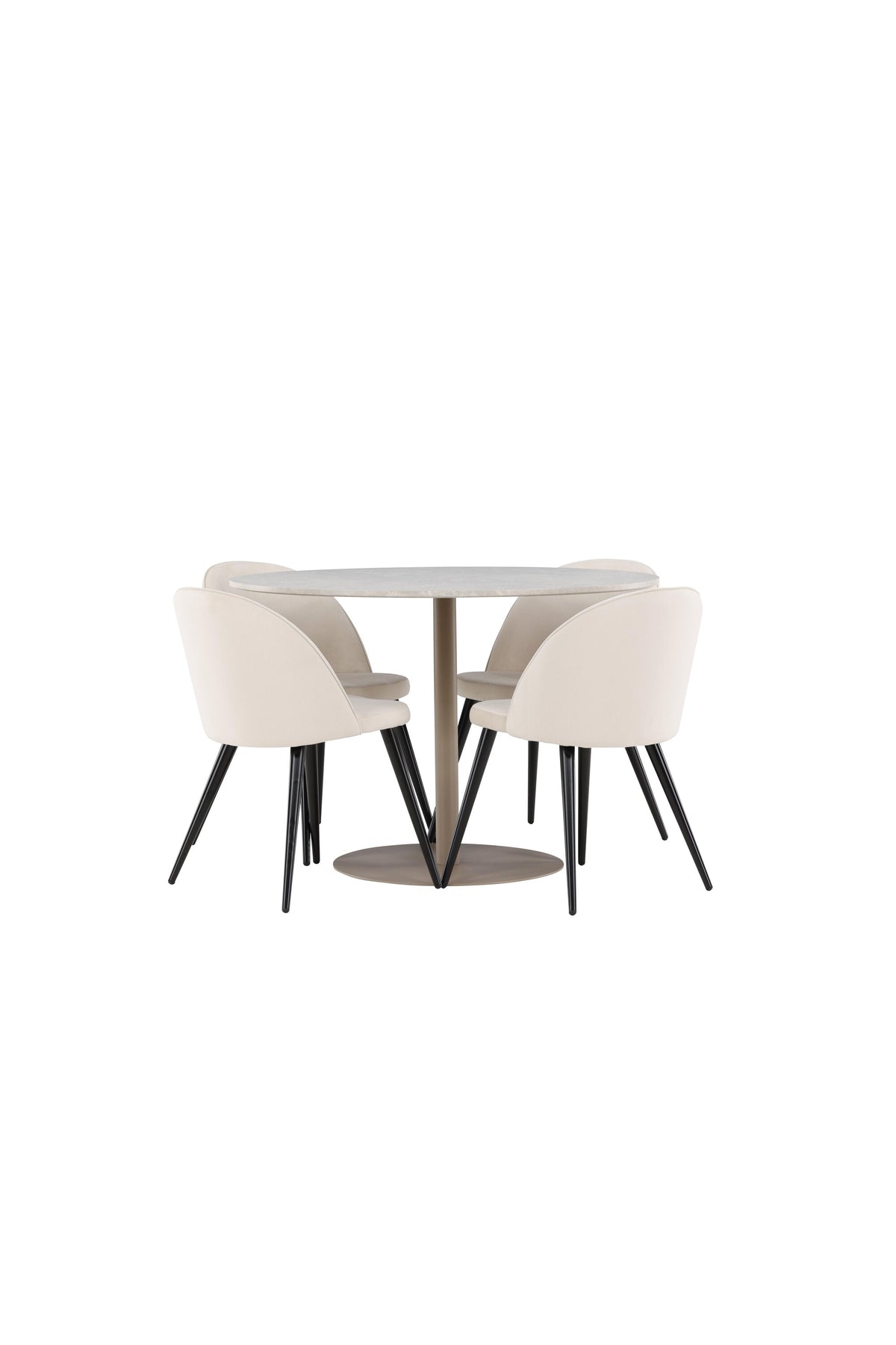 Lycke Esstisch mit Velvet Stühlen in präsentiert im Onlineshop von KAQTU Design AG. Bartischset ist von Venture Home