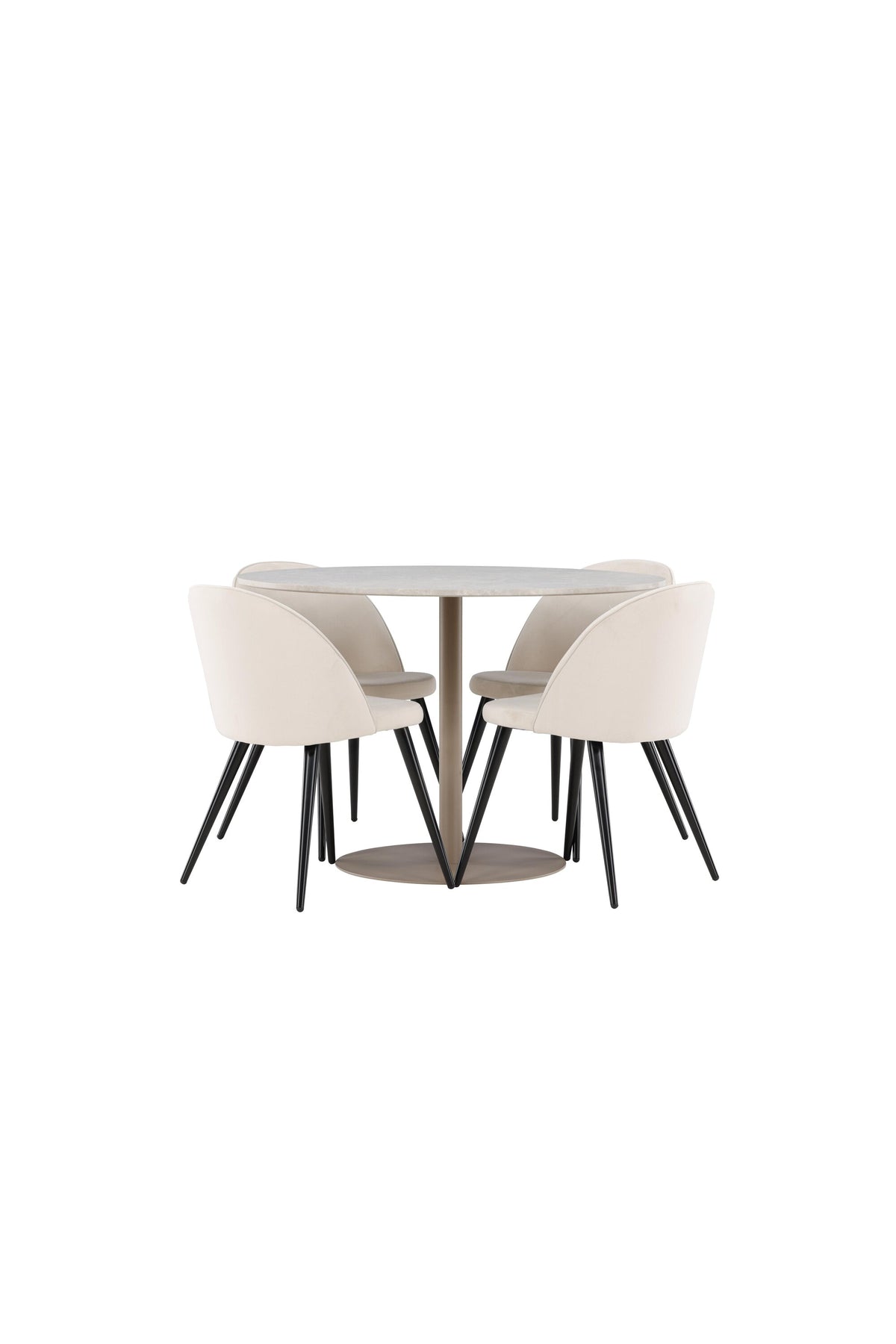 Lycke Esstisch mit Velvet Stühlen in präsentiert im Onlineshop von KAQTU Design AG. Bartischset ist von Venture Home
