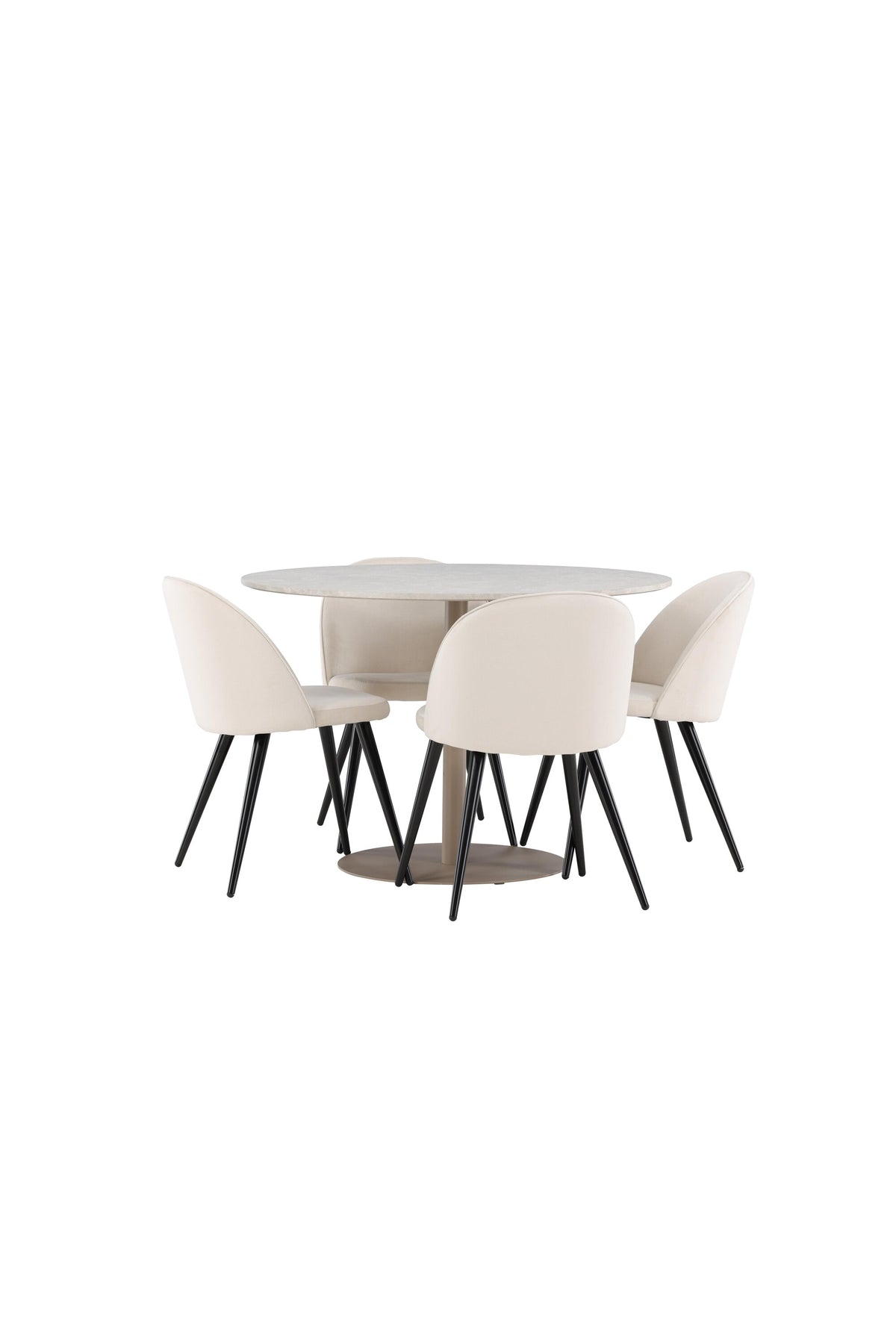 Lycke Esstisch mit Velvet Stühlen in präsentiert im Onlineshop von KAQTU Design AG. Bartischset ist von Venture Home
