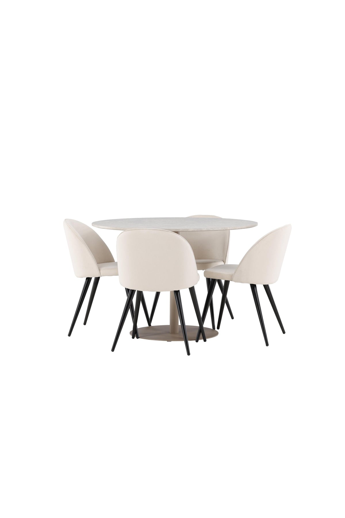 Lycke Esstisch mit Velvet Stühlen in präsentiert im Onlineshop von KAQTU Design AG. Bartischset ist von Venture Home