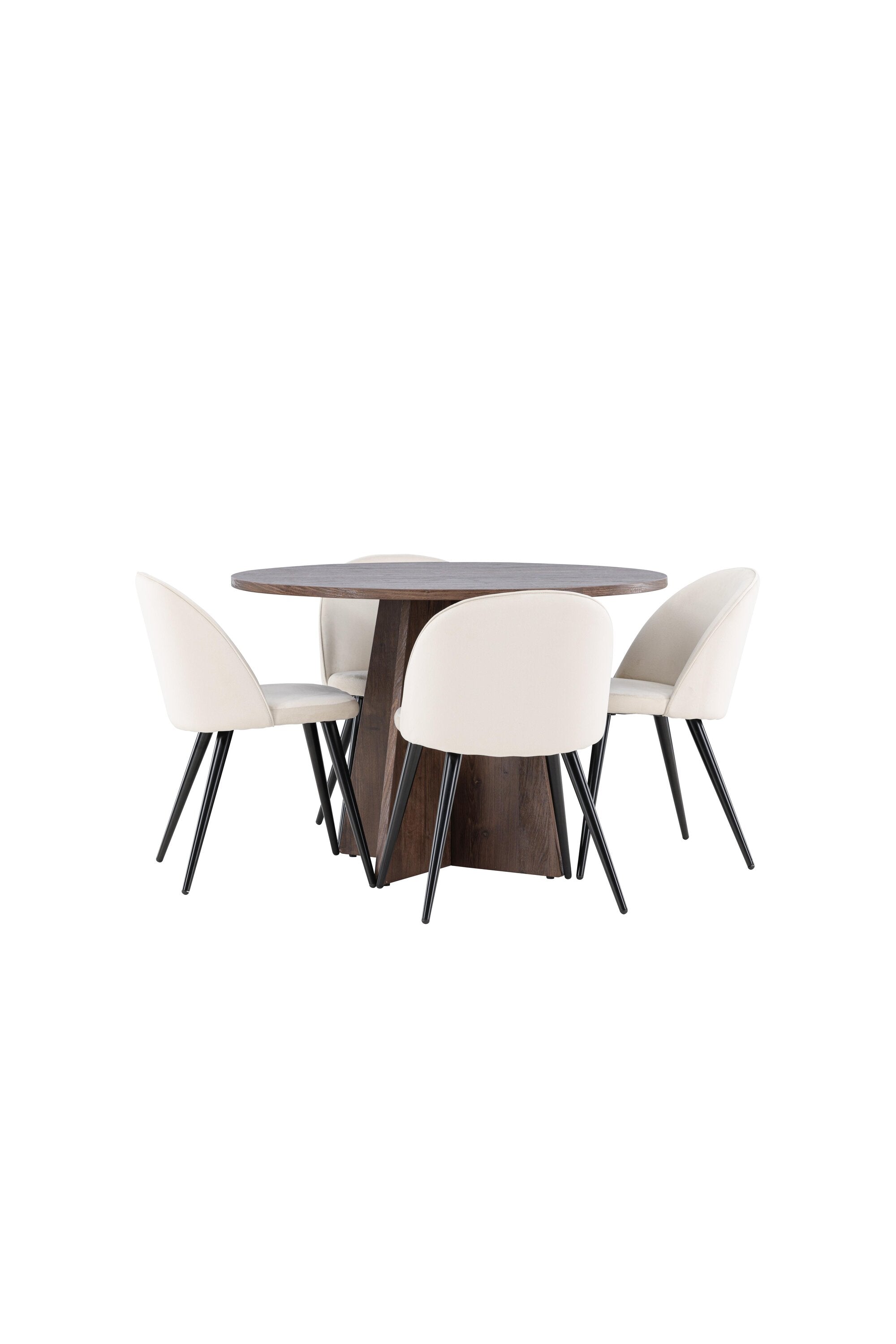 Bootcut Esszimmertisch mit Velvet Stühlen in präsentiert im Onlineshop von KAQTU Design AG. Bartischset ist von Venture Home
