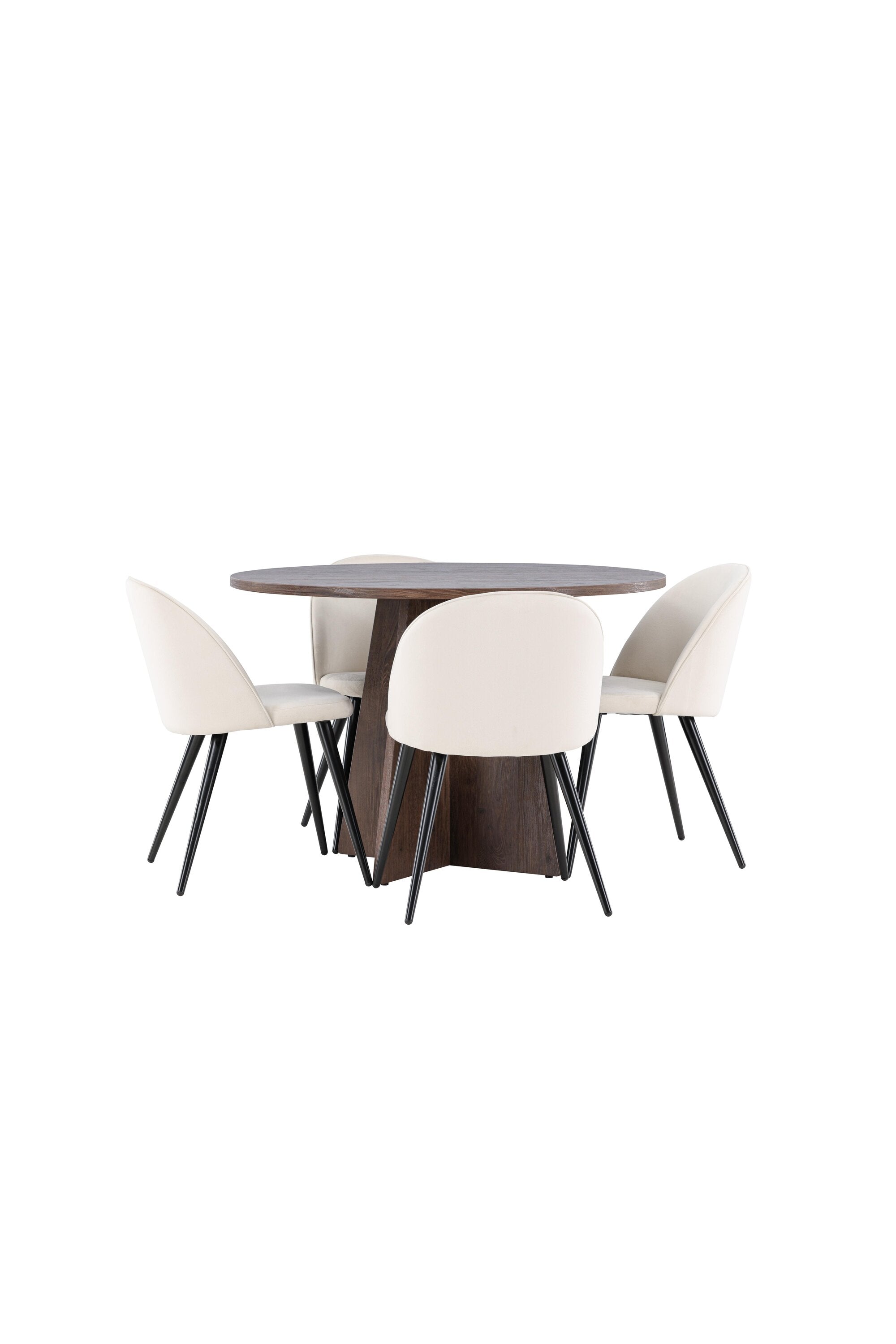 Bootcut Esszimmertisch mit Velvet Stühlen in präsentiert im Onlineshop von KAQTU Design AG. Bartischset ist von Venture Home