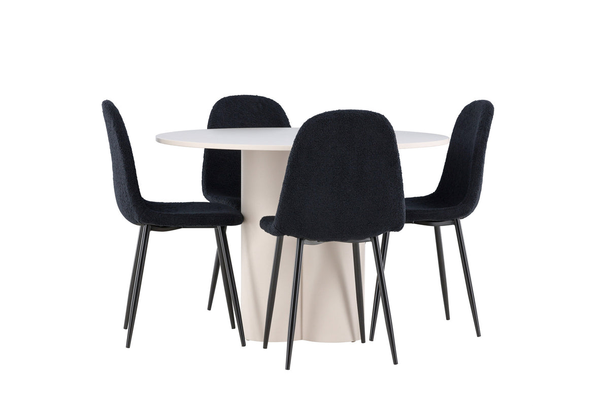 Olivia Esstisch mit Polar Stühlen in Schwarz präsentiert im Onlineshop von KAQTU Design AG. Esszimmerset ist von Venture Home