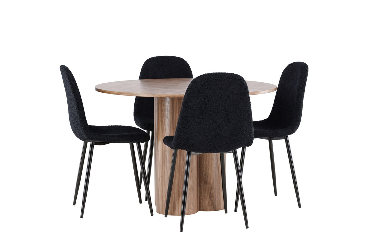 Olivia Esstisch mit Polar Stühlen in Schwarz präsentiert im Onlineshop von KAQTU Design AG. Esszimmerset ist von Venture Home