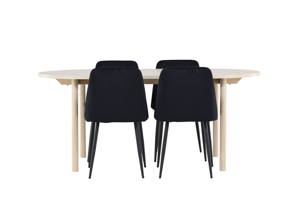 Andy Esszimmertisch mit Night Stühlen in Schwarz präsentiert im Onlineshop von KAQTU Design AG. Esszimmerset ist von Venture Home