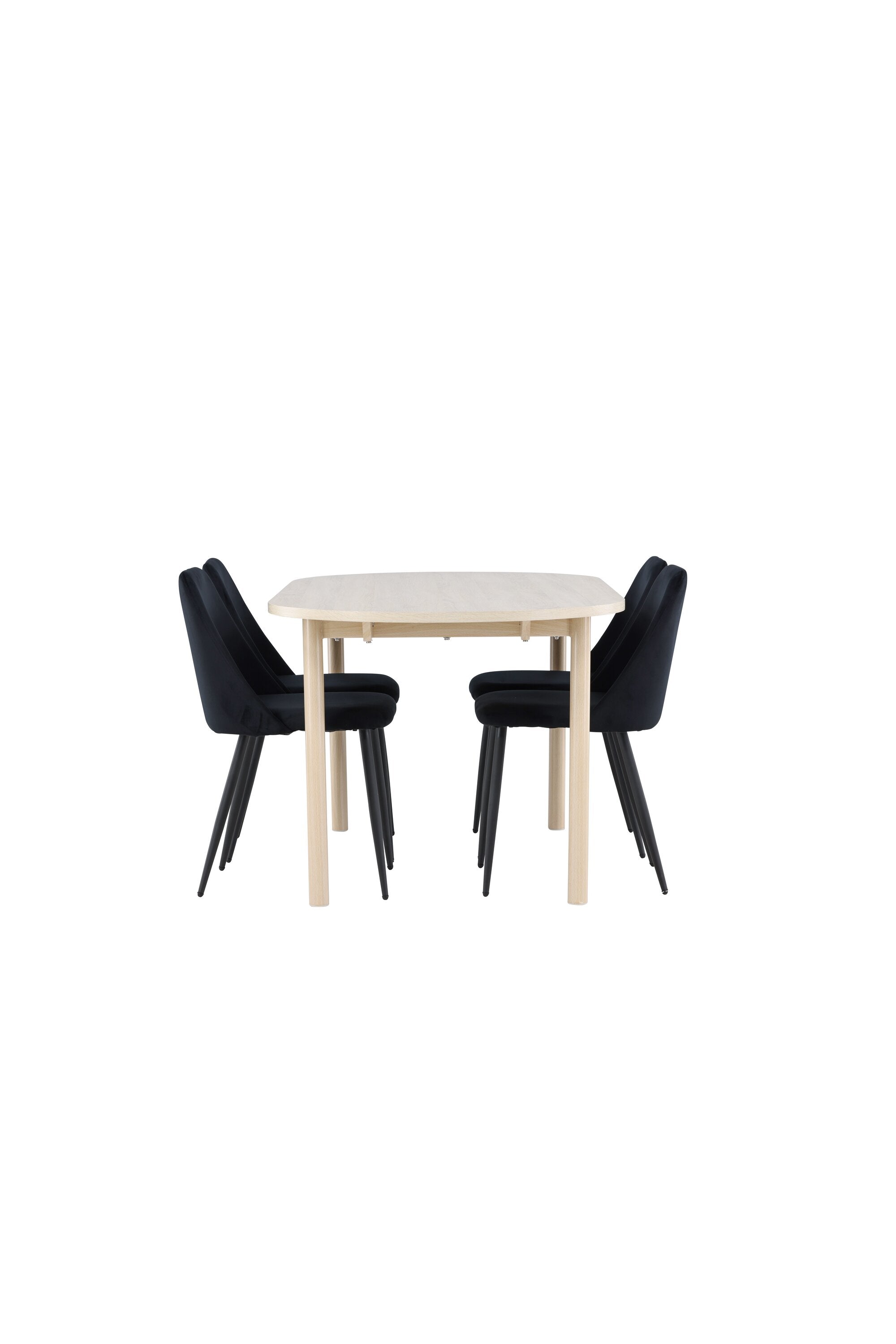 Elegantes Esstischset bestehend aus dem Andy Esstisch und den stilvollen Night Esszimmerstühlen von Venture Home für ein modernes Ambiente.