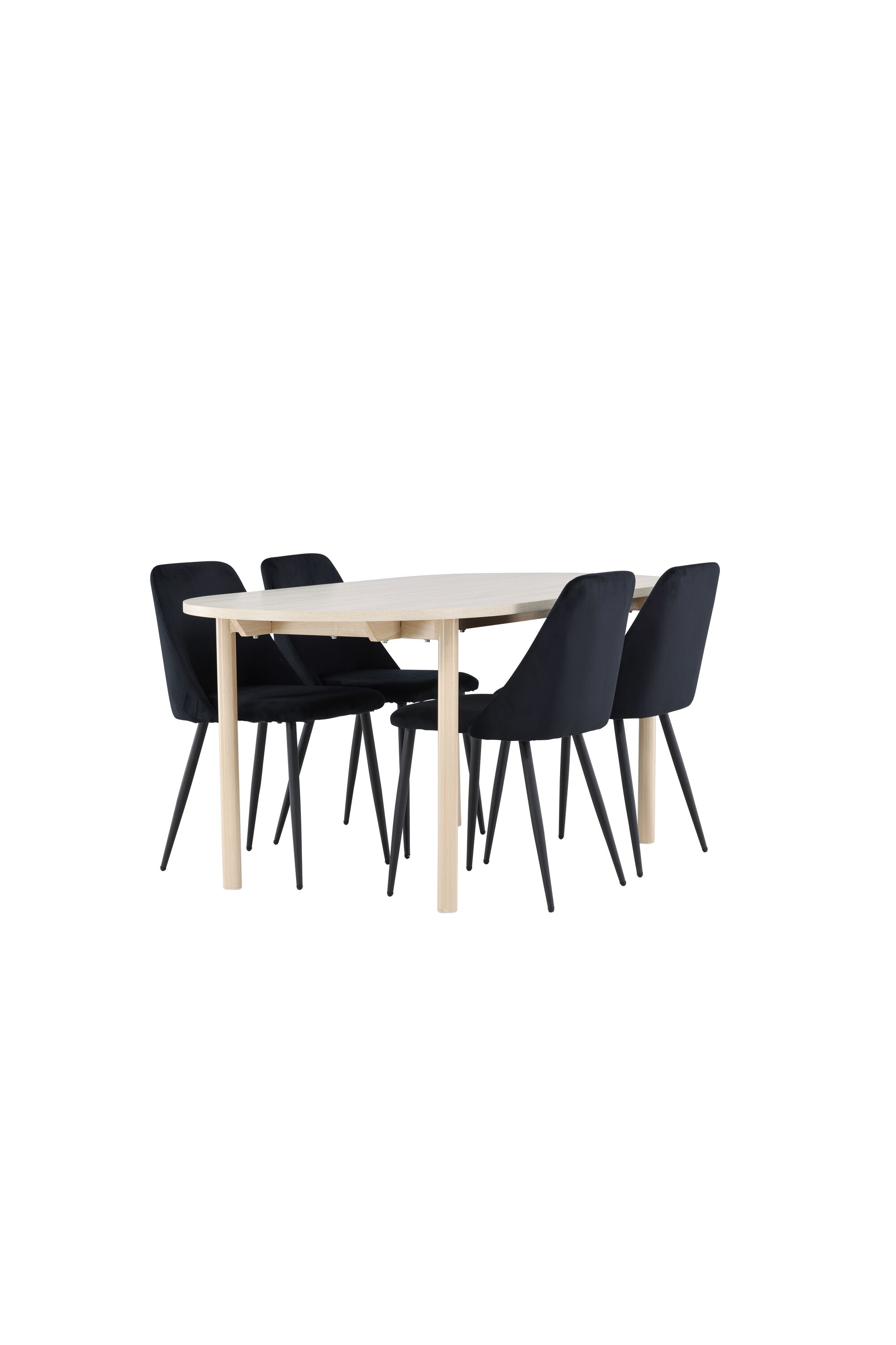 Modernes Esstischset mit dem Andy Esstisch und den eleganten Night Stühlen von Venture Home, ideal für stilvolle Essbereiche.