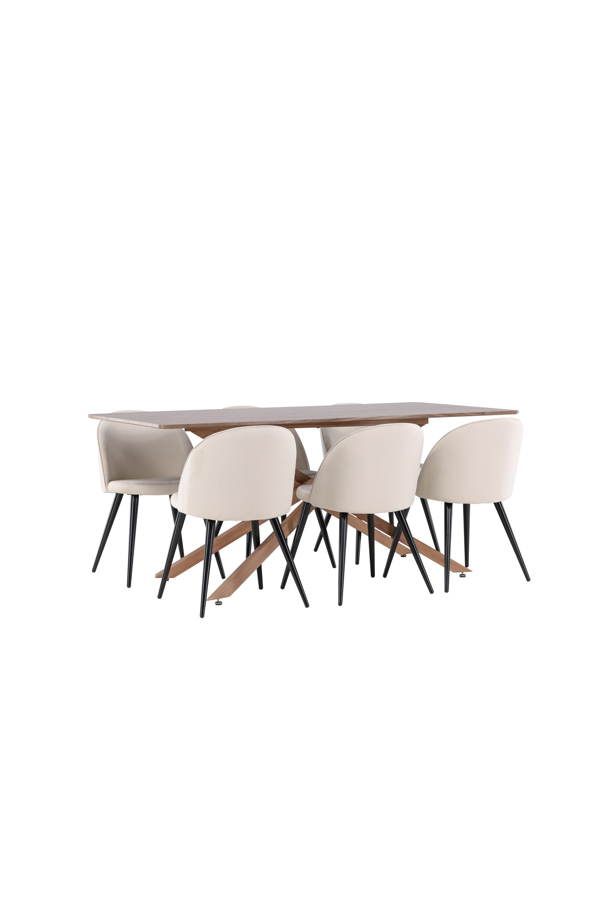 Elegantes Esstischset bestehend aus dem Piazza Esstisch und einem komfortablen Velvet-Stuhl, perfekt für moderne Esszimmer.