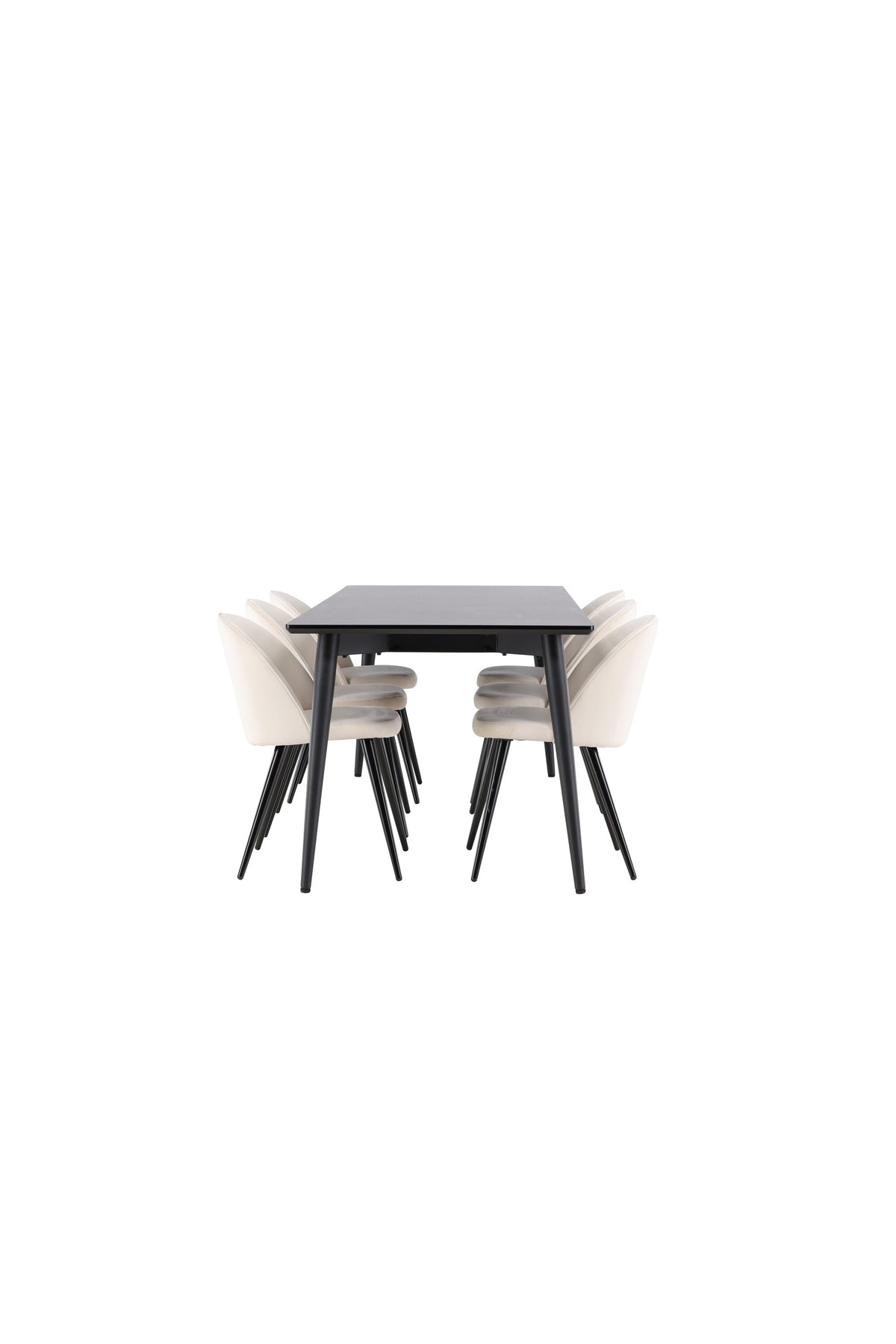 Ellis Esstisch mit Velvet Stühlen in präsentiert im Onlineshop von KAQTU Design AG. Esszimmerset ist von Venture Home