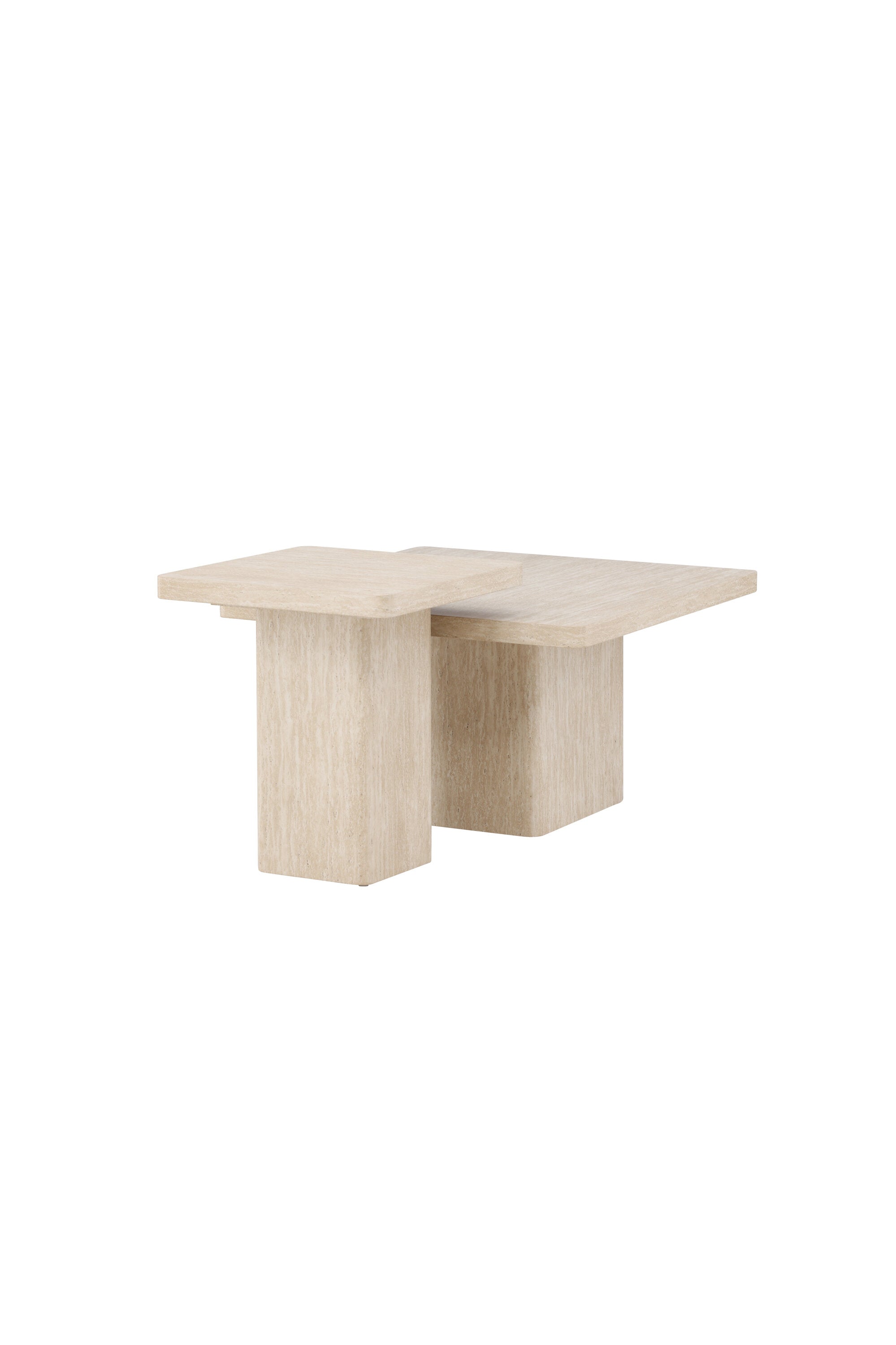 Qvart Sofatisch-Set in Travertinoptik präsentiert im Onlineshop von KAQTU Design AG. Beistelltisch ist von Venture Home