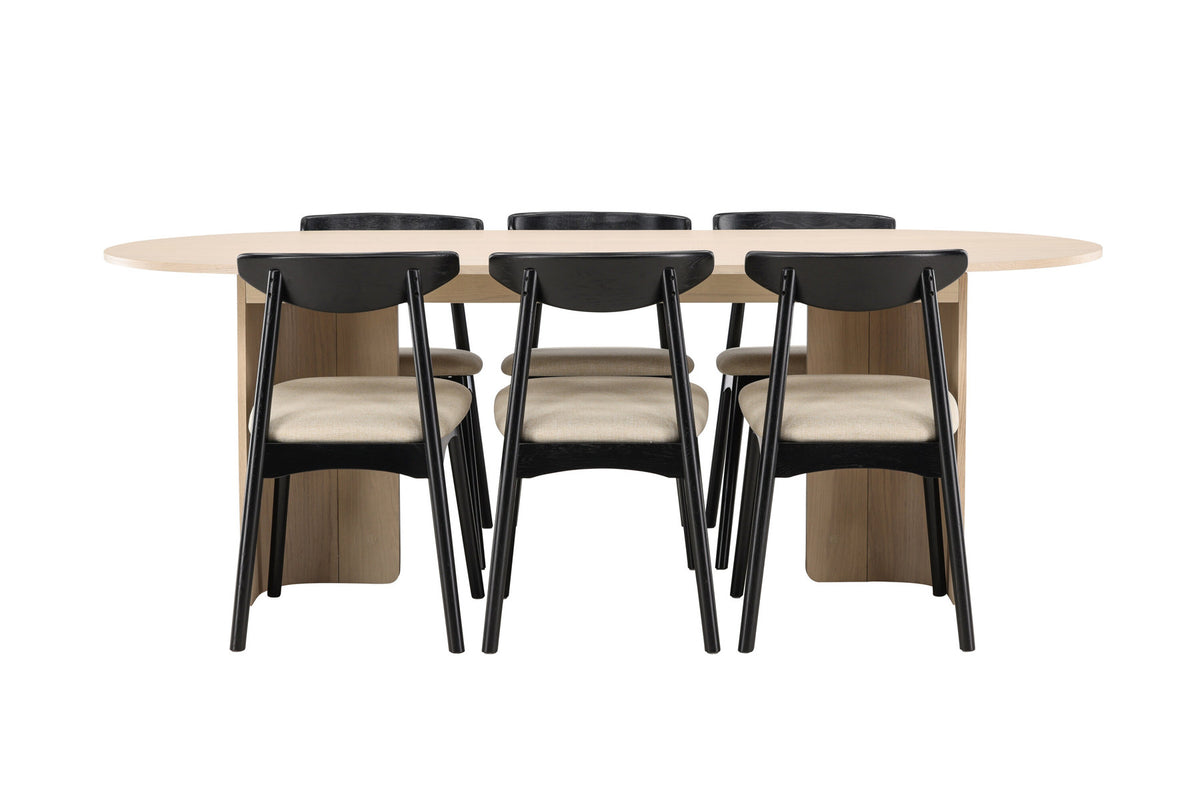 Tyresö Esstisch mit Ven Stühlen in Schwarz präsentiert im Onlineshop von KAQTU Design AG. Esszimmerset ist von Venture Home