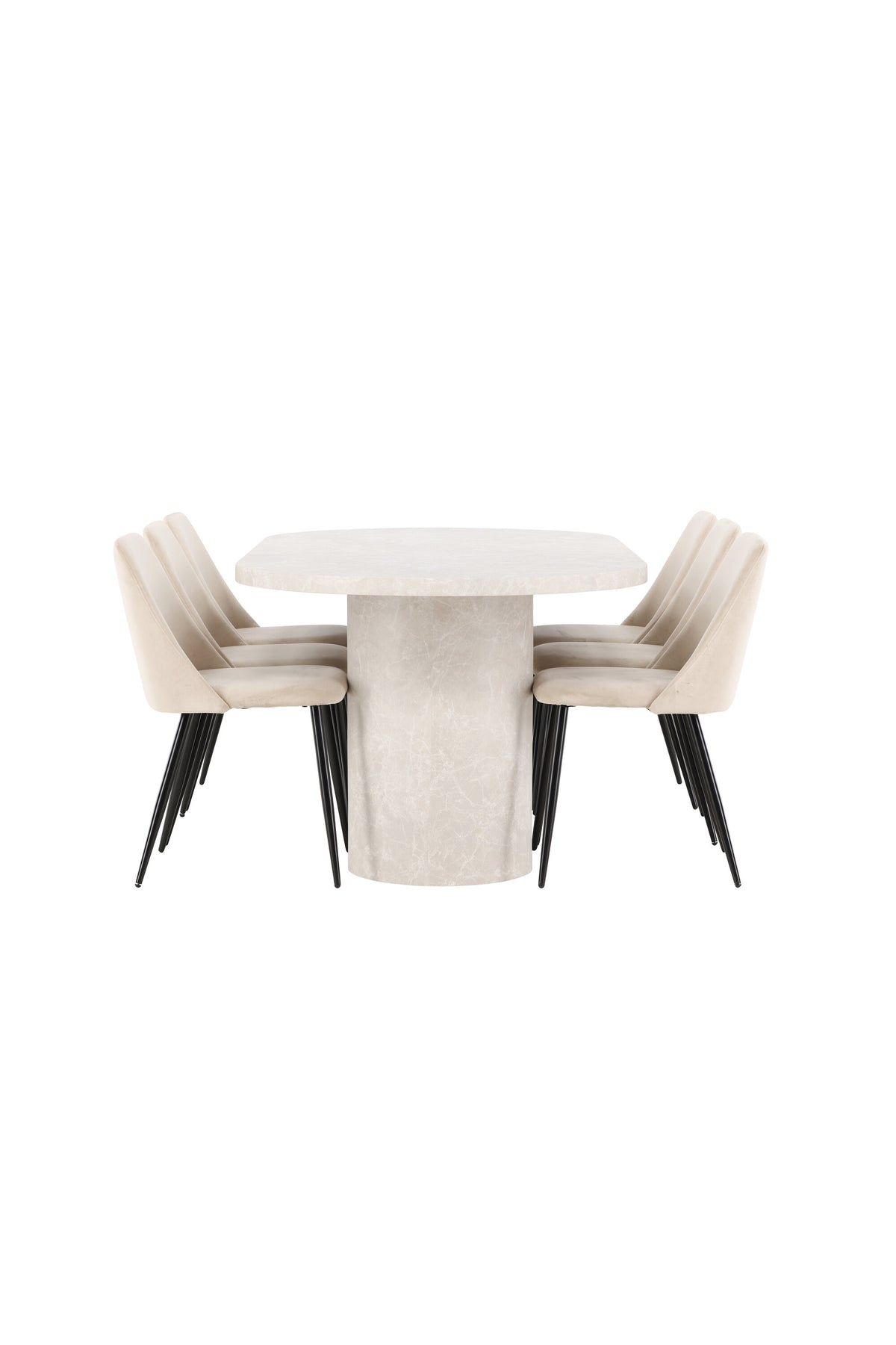 Esstisch Narvik mit Nachtstuhl in Beige präsentiert im Onlineshop von KAQTU Design AG. Esszimmerset ist von Venture Home