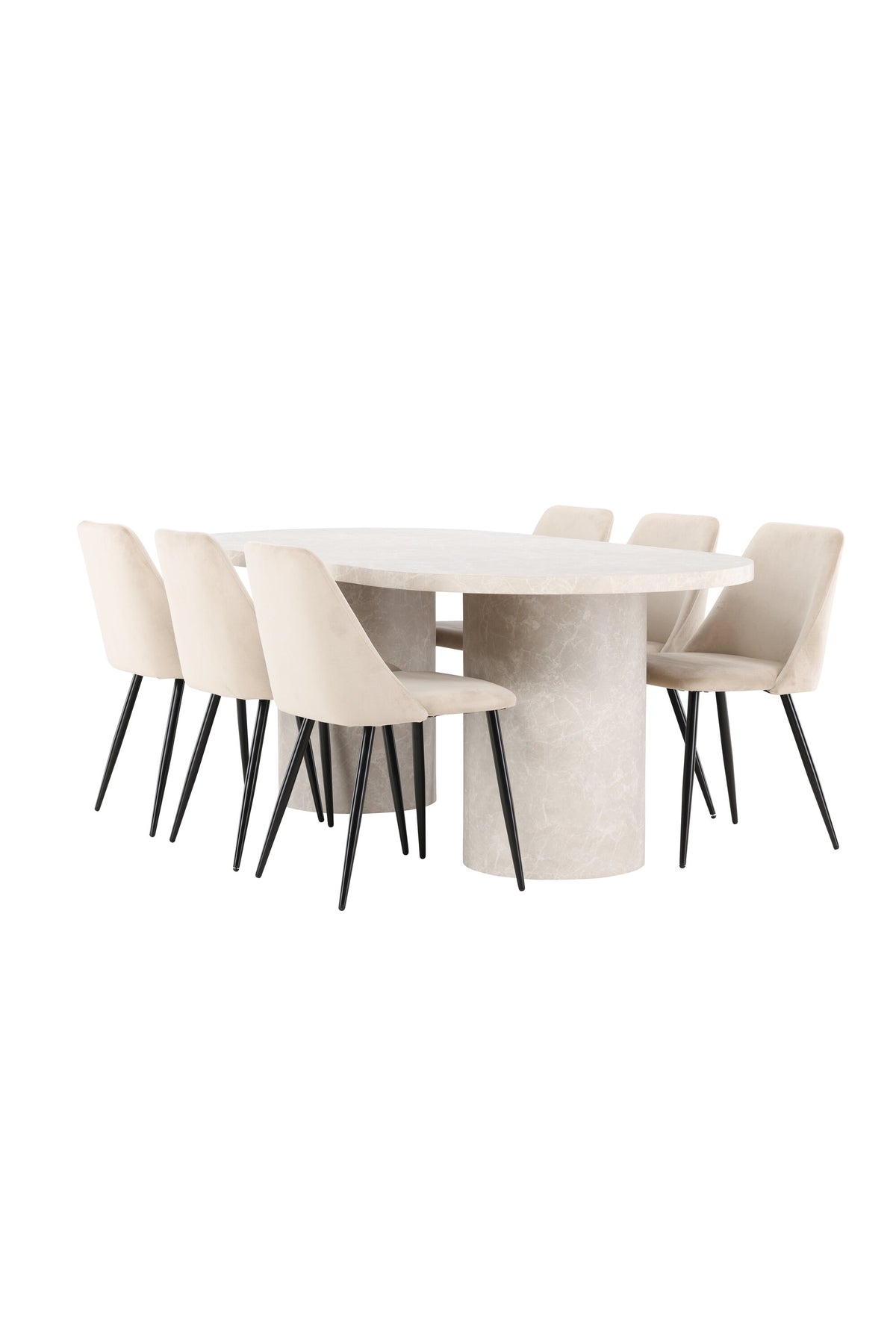 Esstisch Narvik mit Nachtstuhl in Beige präsentiert im Onlineshop von KAQTU Design AG. Esszimmerset ist von Venture Home