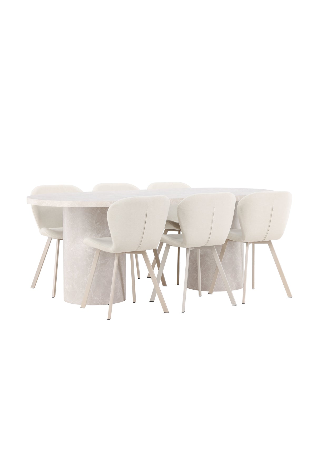 Esstisch Narvik mit Lilja Stuhl in Beige präsentiert im Onlineshop von KAQTU Design AG. Esszimmerset ist von Venture Home