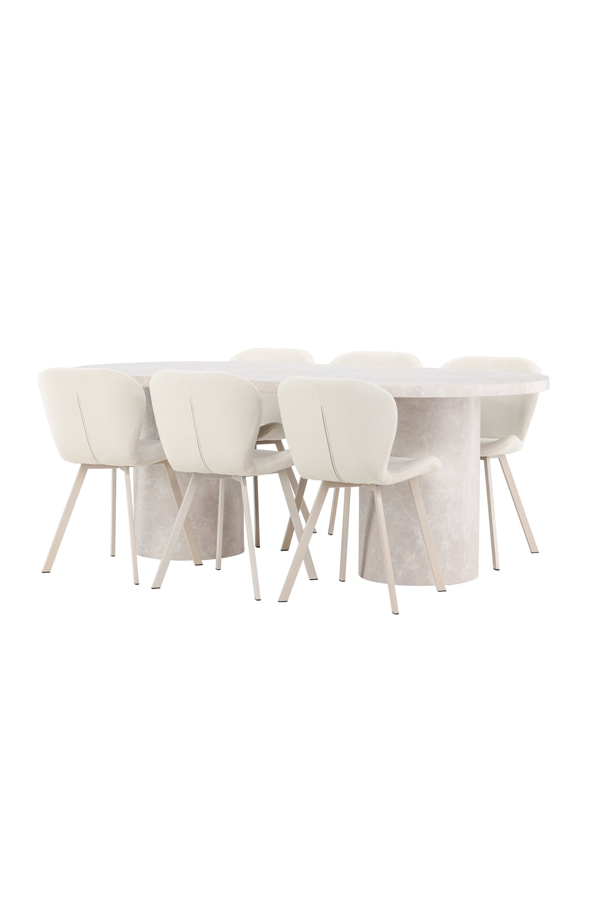 Esstisch Narvik mit Lilja Stuhl in Beige präsentiert im Onlineshop von KAQTU Design AG. Esszimmerset ist von Venture Home