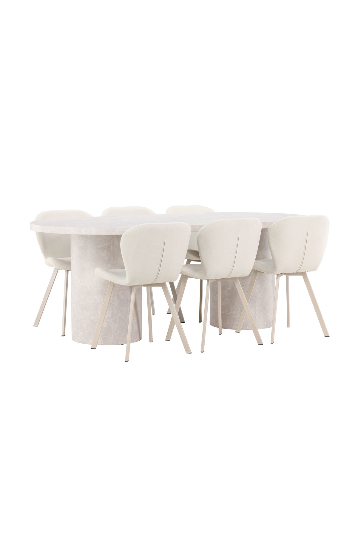 Esstisch Narvik mit Lilja Stuhl in Beige präsentiert im Onlineshop von KAQTU Design AG. Esszimmerset ist von Venture Home