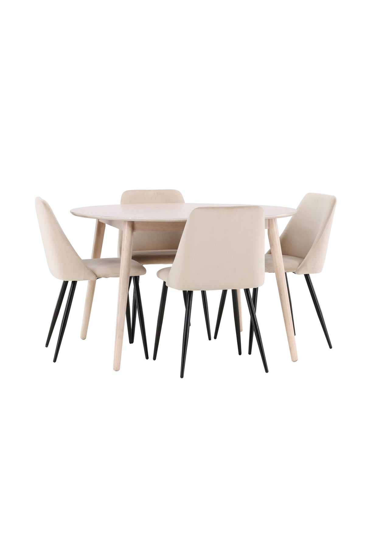 Esstisch Flora mit Nachtstuhl in White Wash präsentiert im Onlineshop von KAQTU Design AG. Esszimmerset ist von Venture Home