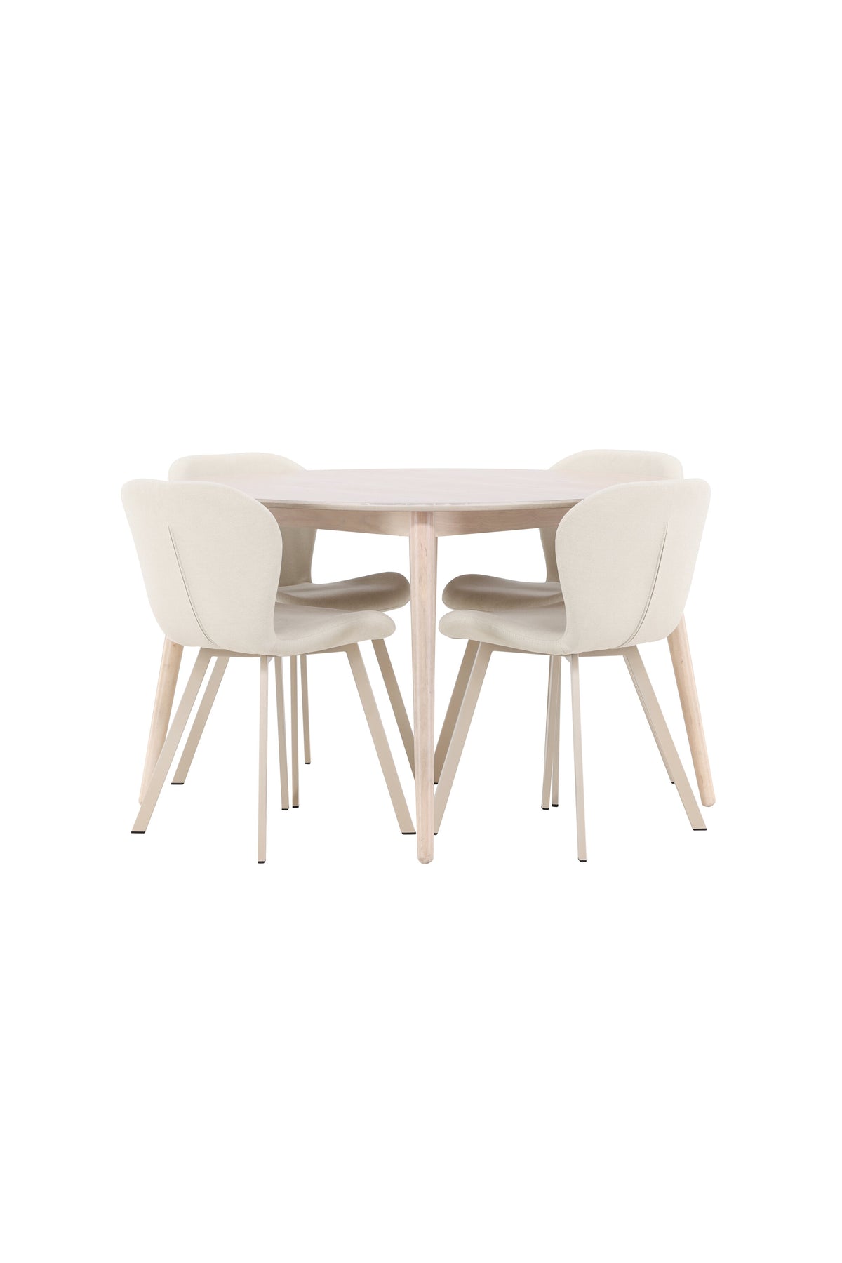 Esstisch Flora mit Lilja Stuhl in White Wash präsentiert im Onlineshop von KAQTU Design AG. Esszimmerset ist von Venture Home