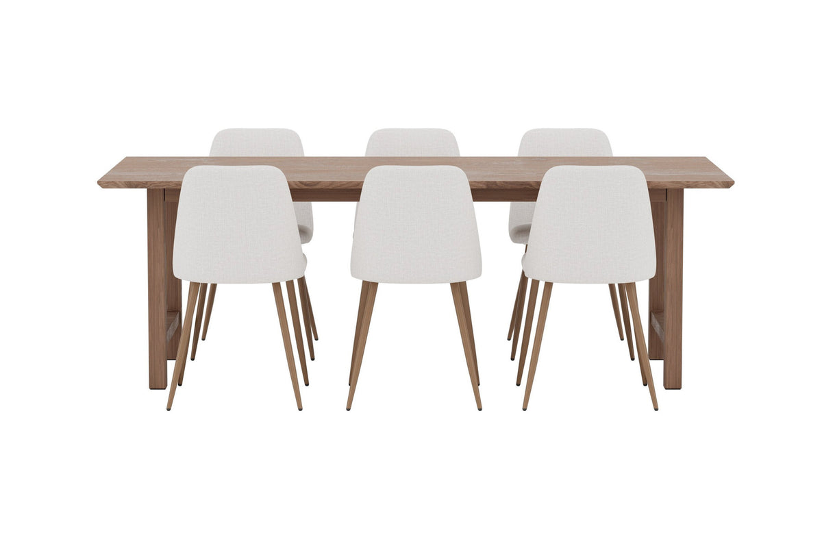 Essgruppe mit Stühlen Night in Beige präsentiert im Onlineshop von KAQTU Design AG. Esszimmerset ist von Venture Home