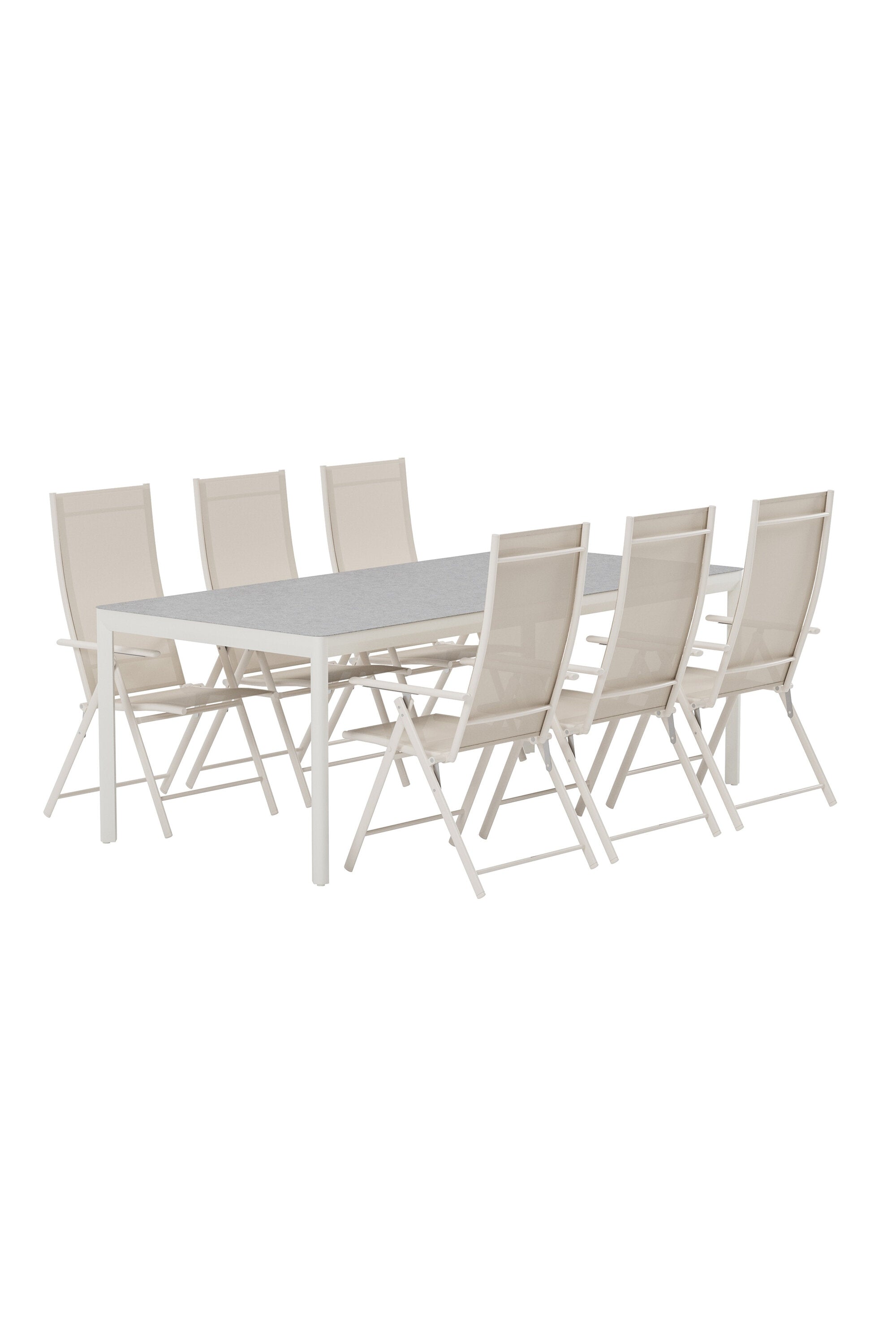 Lino Esstisch mit Levanzo Stühlen in präsentiert im Onlineshop von KAQTU Design AG. Gartentischset ist von Venture Home