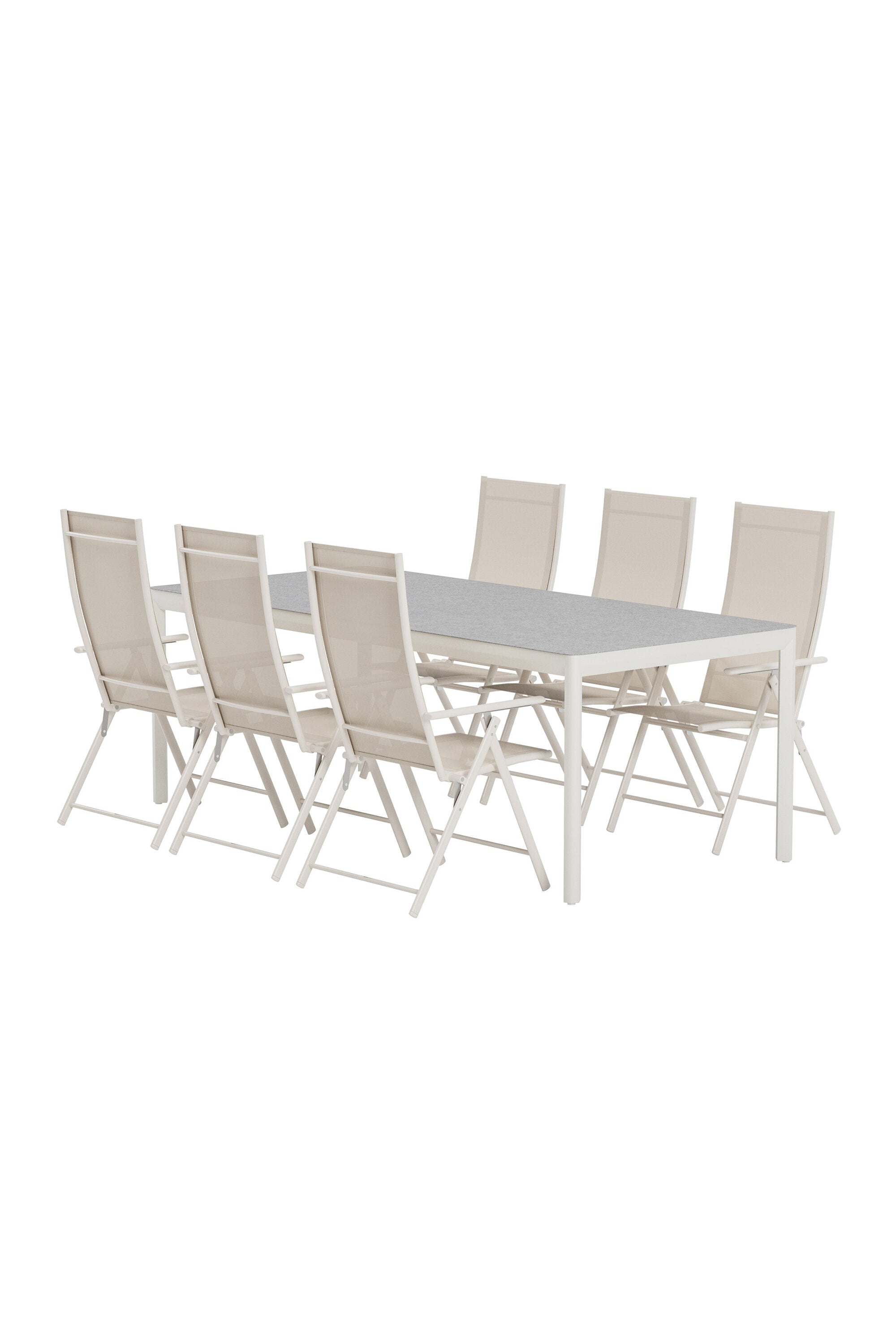 Lino Esstisch mit Levanzo Stühlen in präsentiert im Onlineshop von KAQTU Design AG. Gartentischset ist von Venture Home