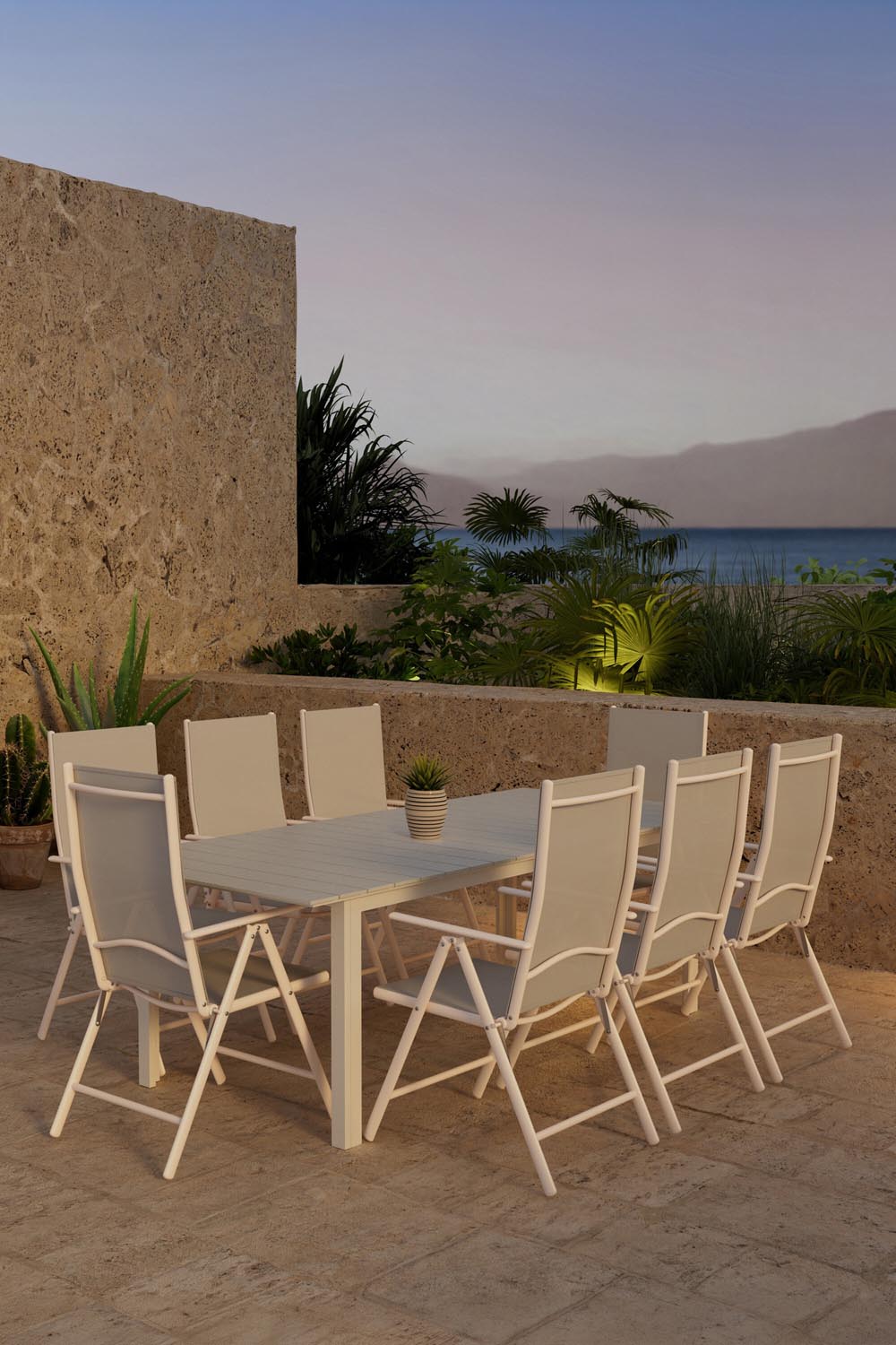 Levels Esstisch mit Break Stühlen in präsentiert im Onlineshop von KAQTU Design AG. Gartentischset ist von Venture Home