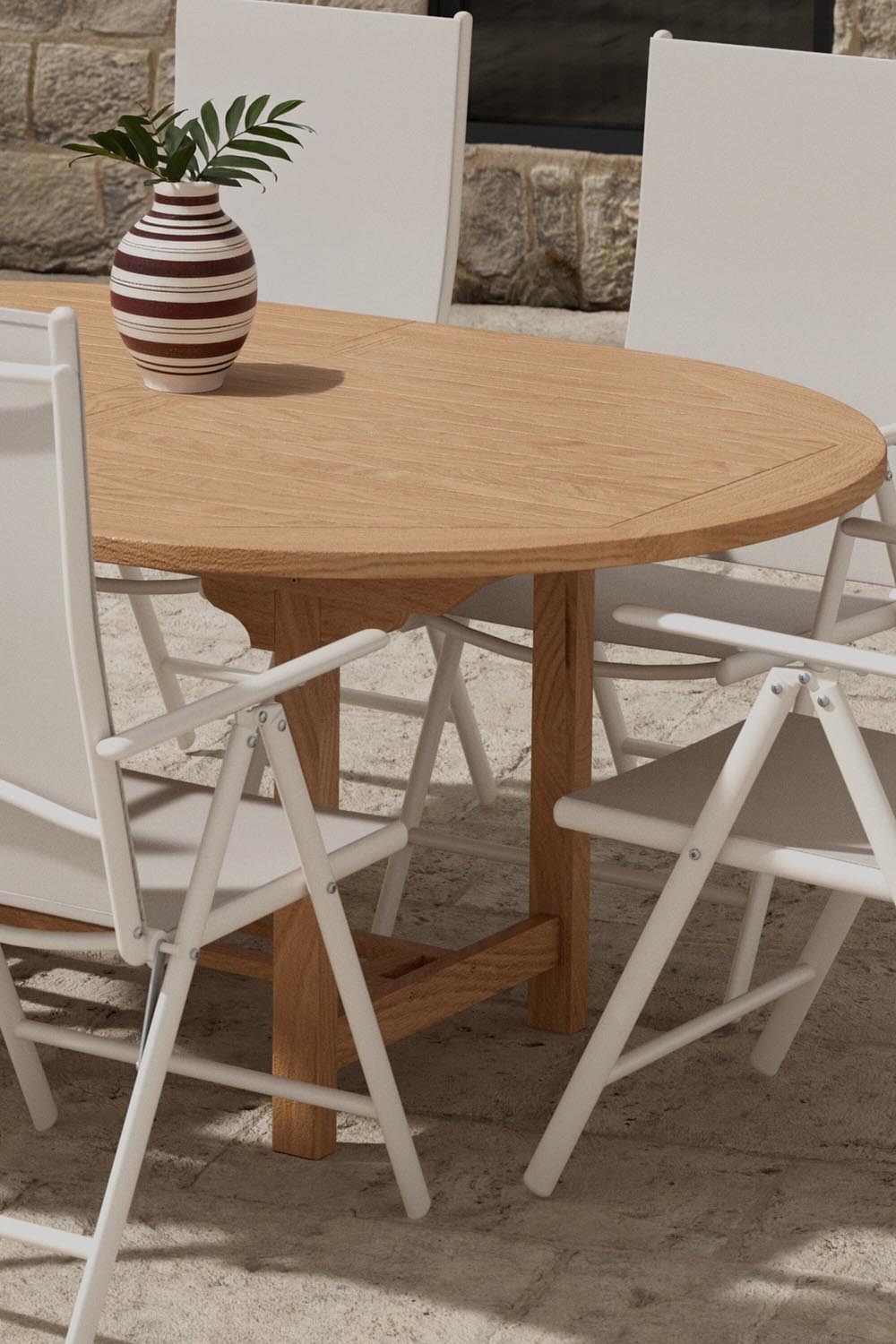 Esstisch Kenya mit Break Stühlen in präsentiert im Onlineshop von KAQTU Design AG. Gartentischset ist von Venture Home