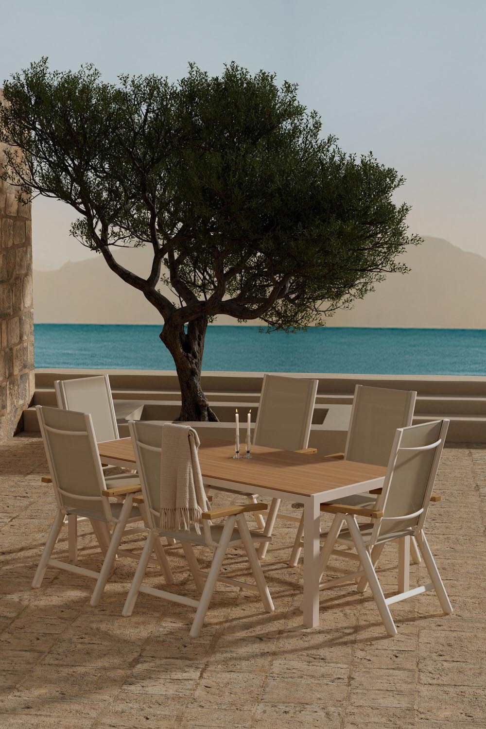 Esstisch mit Panama Stühlen in präsentiert im Onlineshop von KAQTU Design AG. Gartentischset ist von Venture Home