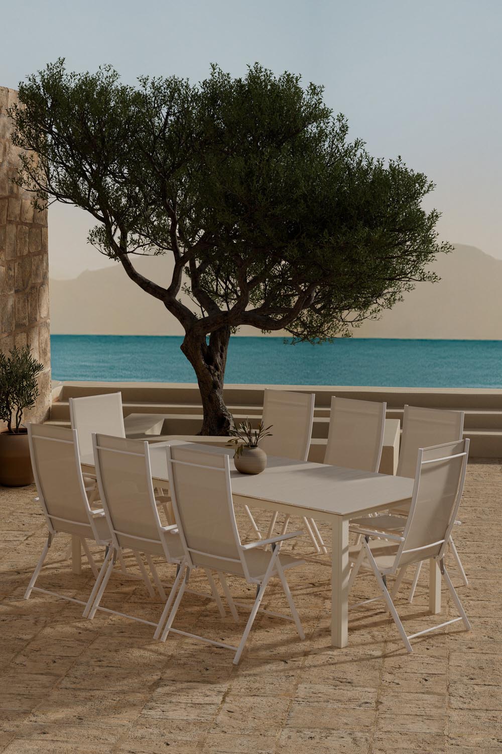 Levels Esstisch mit Levanzo Stühlen in präsentiert im Onlineshop von KAQTU Design AG. Gartentischset ist von Venture Home