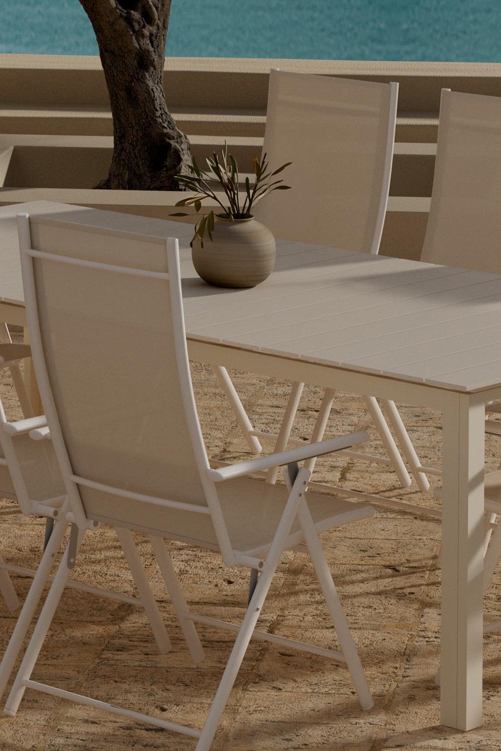 Levels Esstisch mit Levanzo Stühlen in präsentiert im Onlineshop von KAQTU Design AG. Gartentischset ist von Venture Home