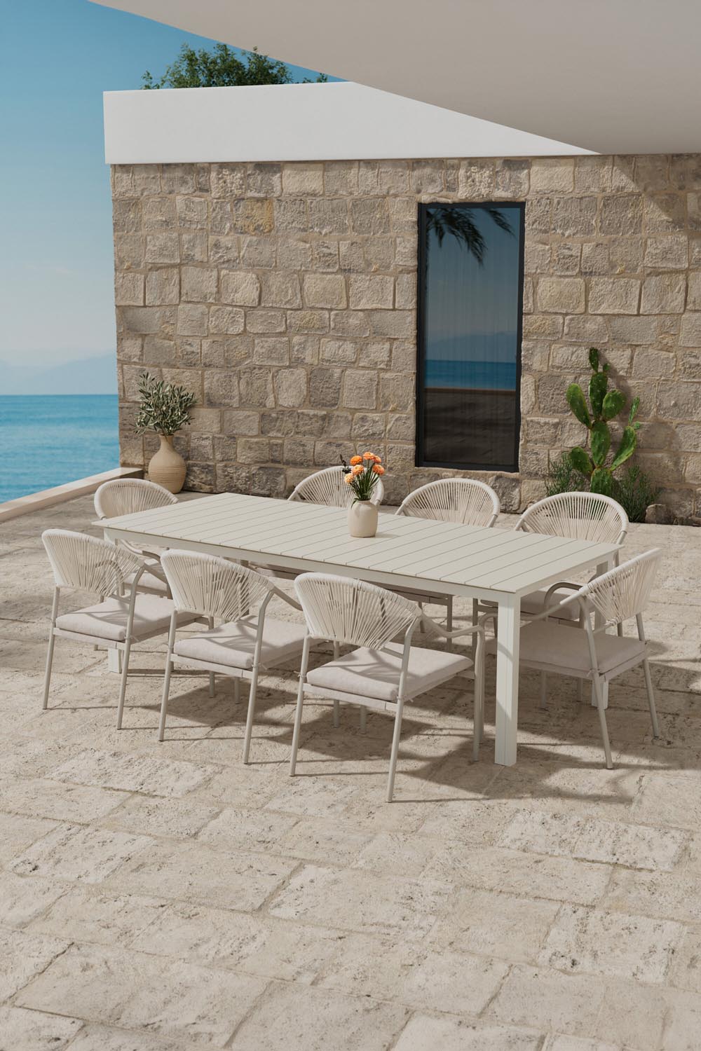 Levels Esstisch mit Paros Stühlen in präsentiert im Onlineshop von KAQTU Design AG. Gartentischset ist von Venture Home
