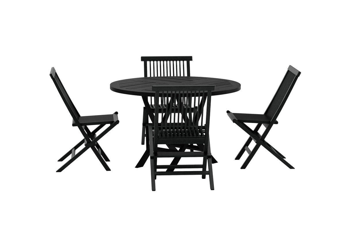 Esstisch Kenya mit Stühlen Kenya in Schwarz präsentiert im Onlineshop von KAQTU Design AG. Gartentischset ist von Venture Home