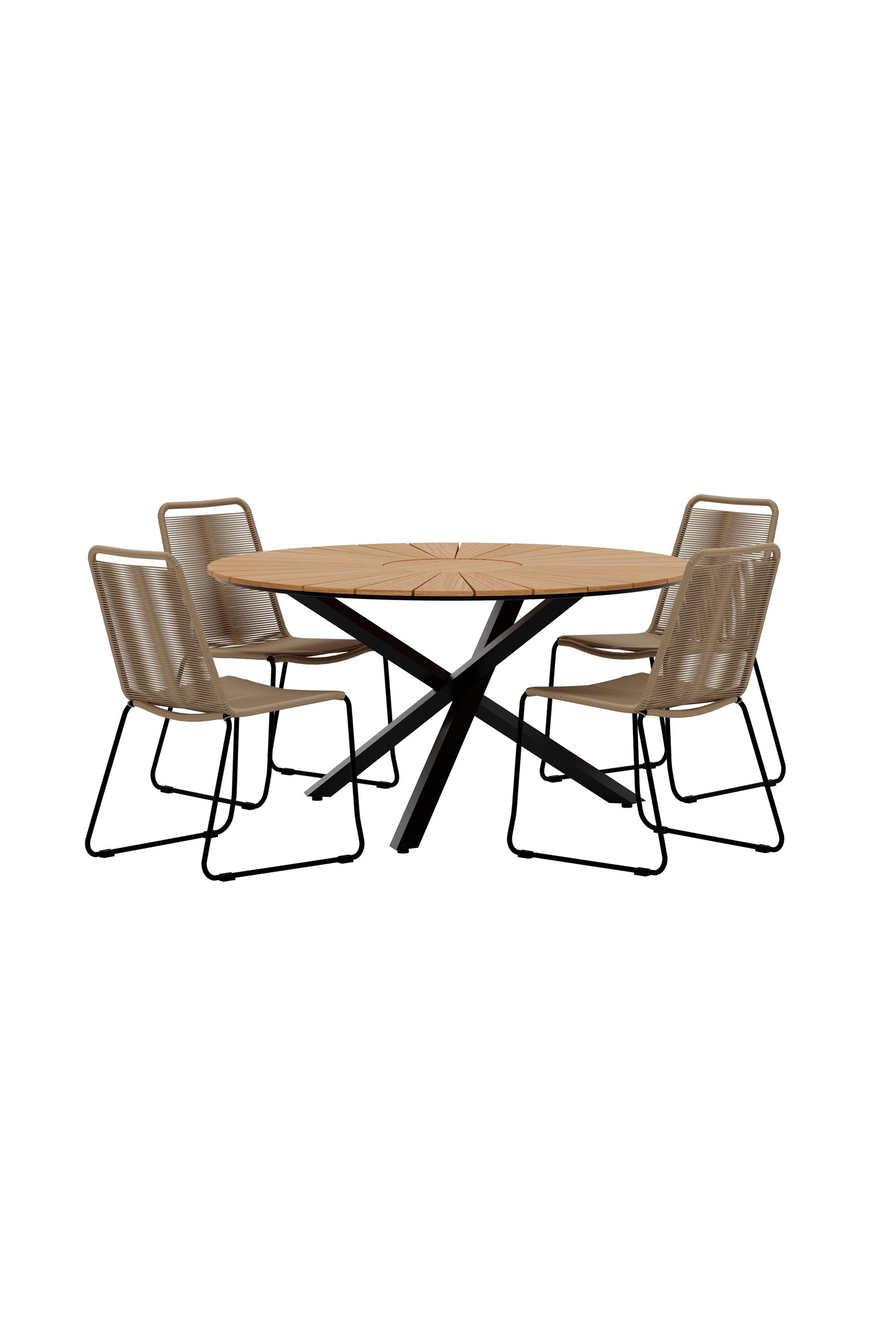Mexiko Esszimmertisch mit Lindos-Stühlen in präsentiert im Onlineshop von KAQTU Design AG. Gartentischset ist von Venture Home